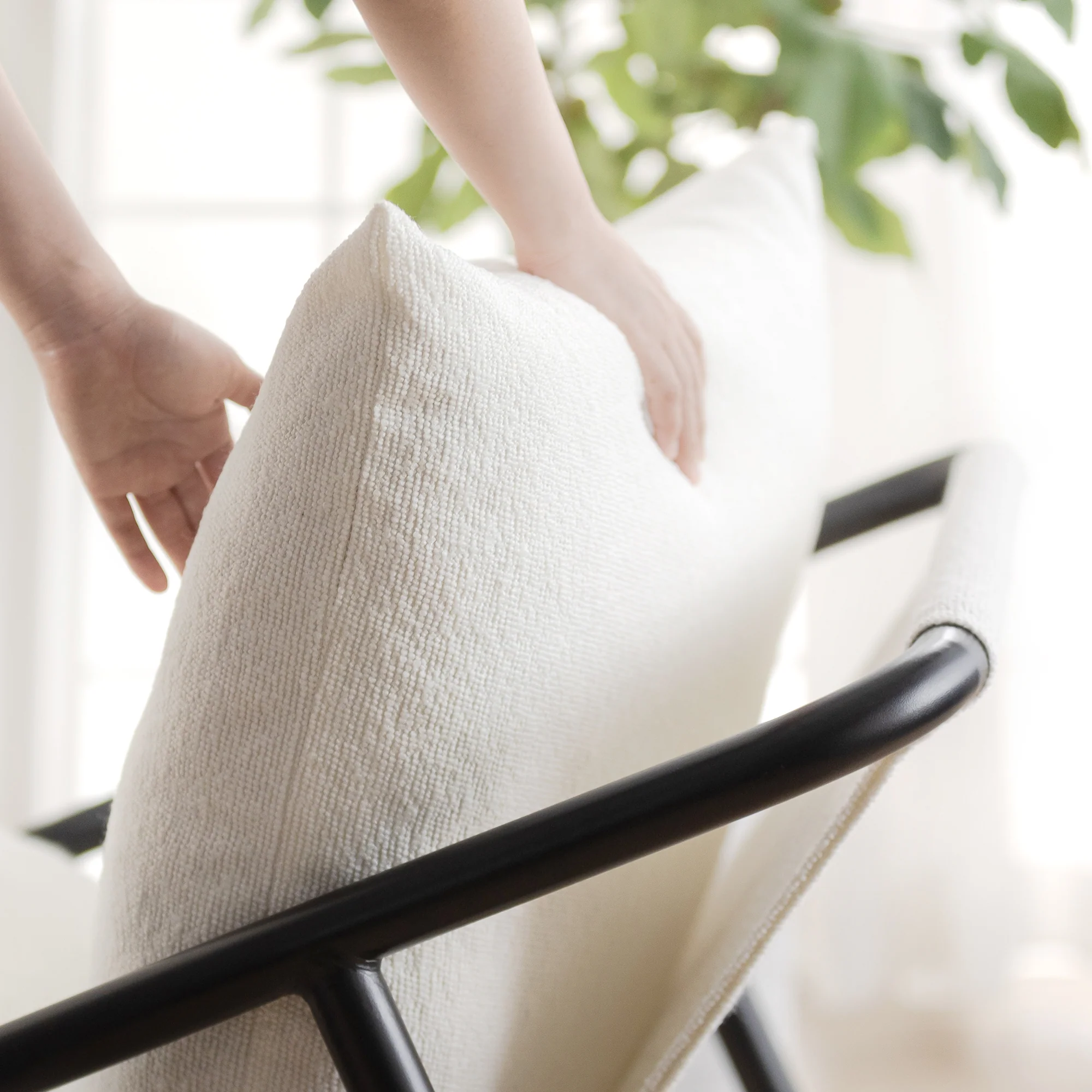 Ada Boucle White Sling Chair - Image 3