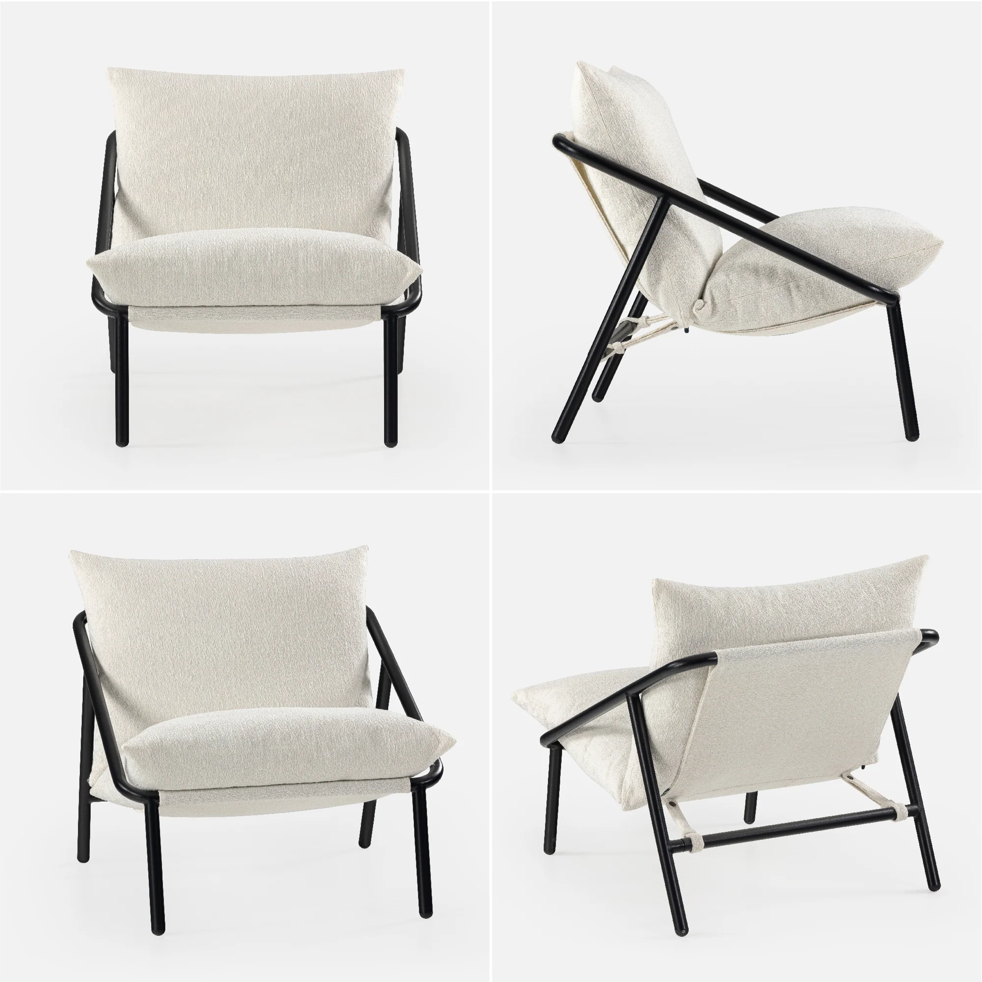 Ada Boucle White Sling Chair - Image 4