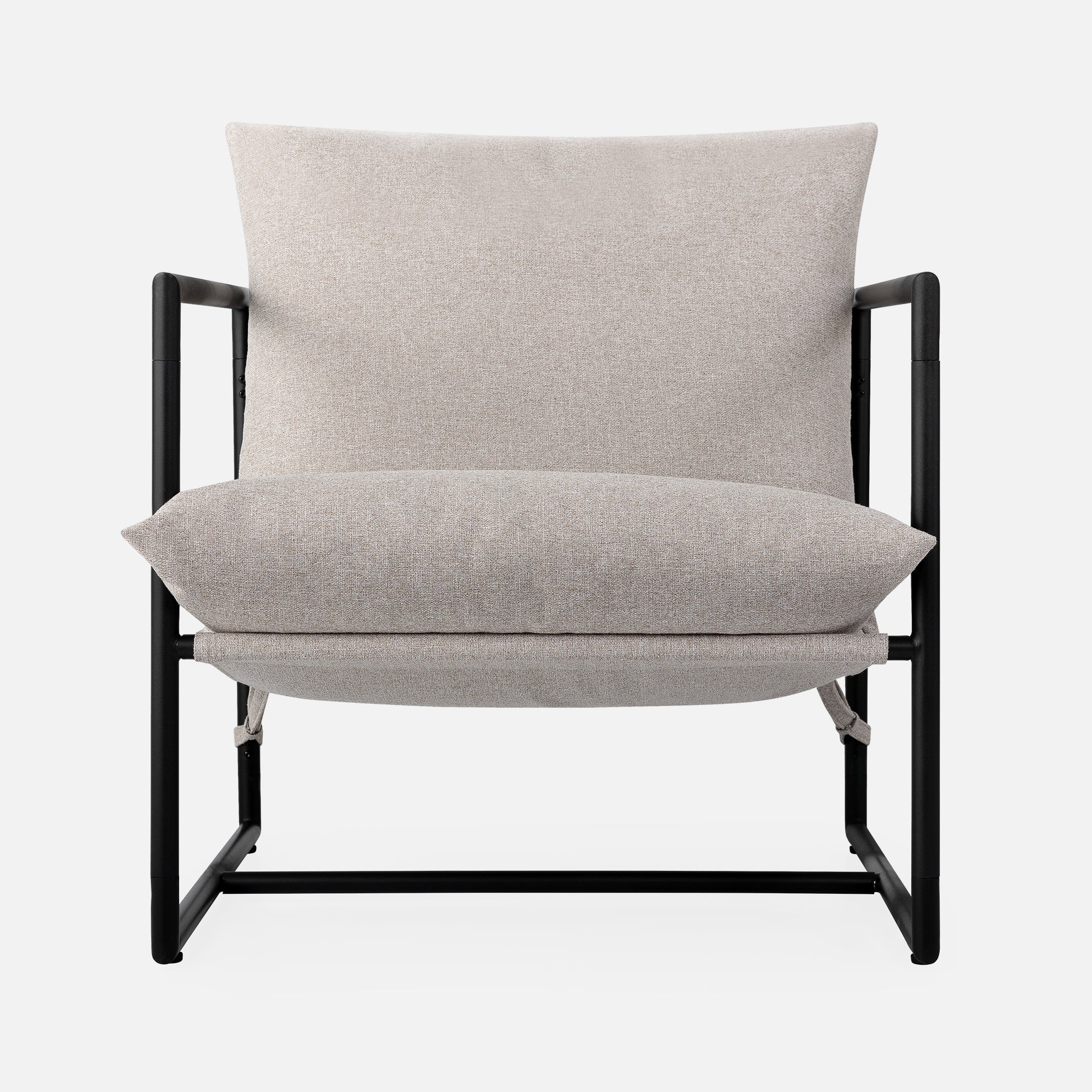Aidan Sling Accent Chair - Oatmeal Beige - Image 8