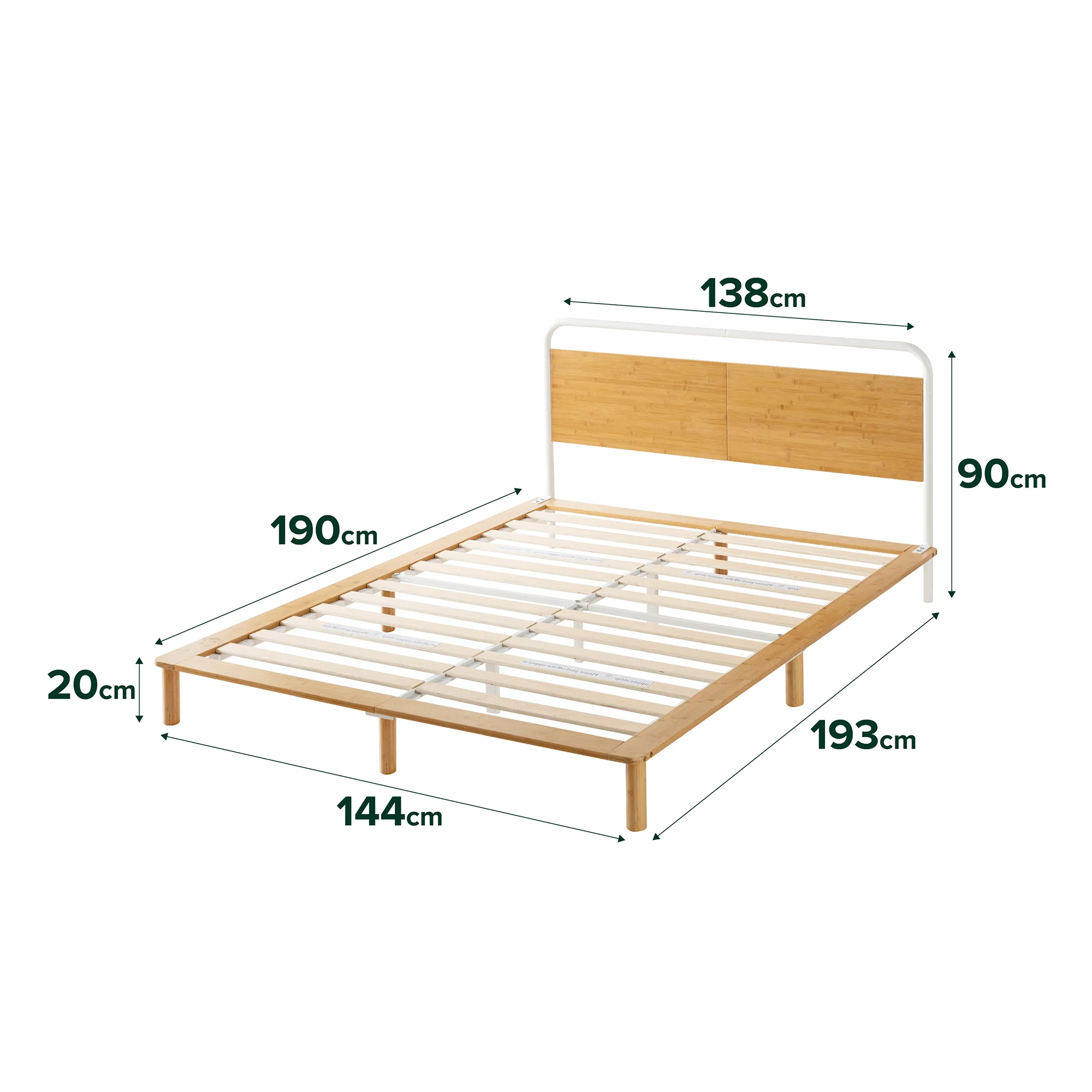 Arden Pipe Metal & Bamboo Bed Frame - Image 3