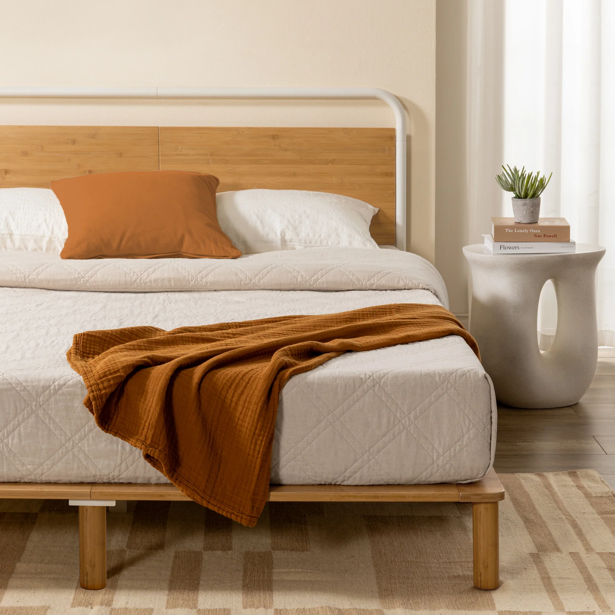 Arden Pipe Metal & Bamboo Bed Frame - Image 5