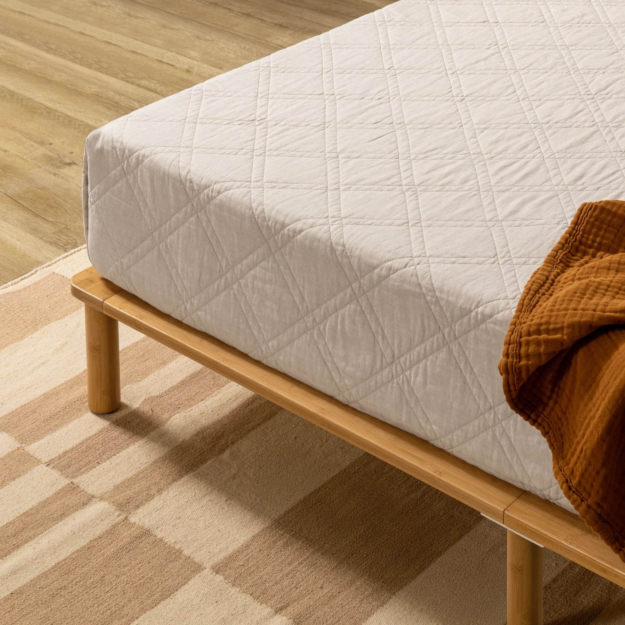 Arden Pipe Metal & Bamboo Bed Frame - Image 6