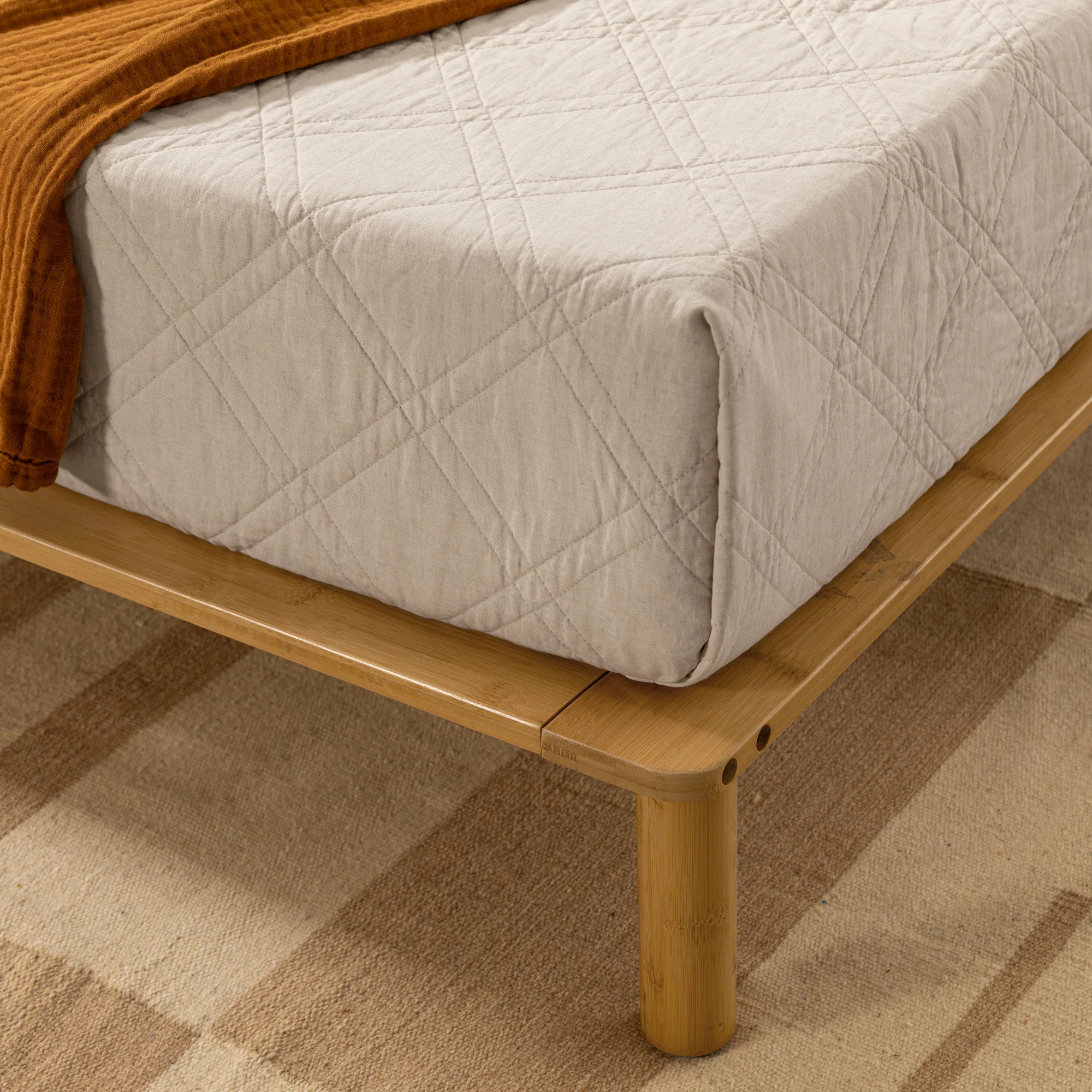 Arden Pipe Metal & Bamboo Bed Frame - Image 8