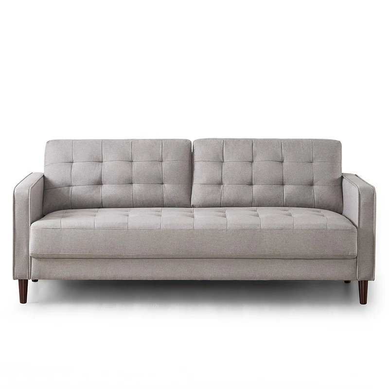 Benton Mid-Century 3 Seater Sofa - Soft Grey - Image 4