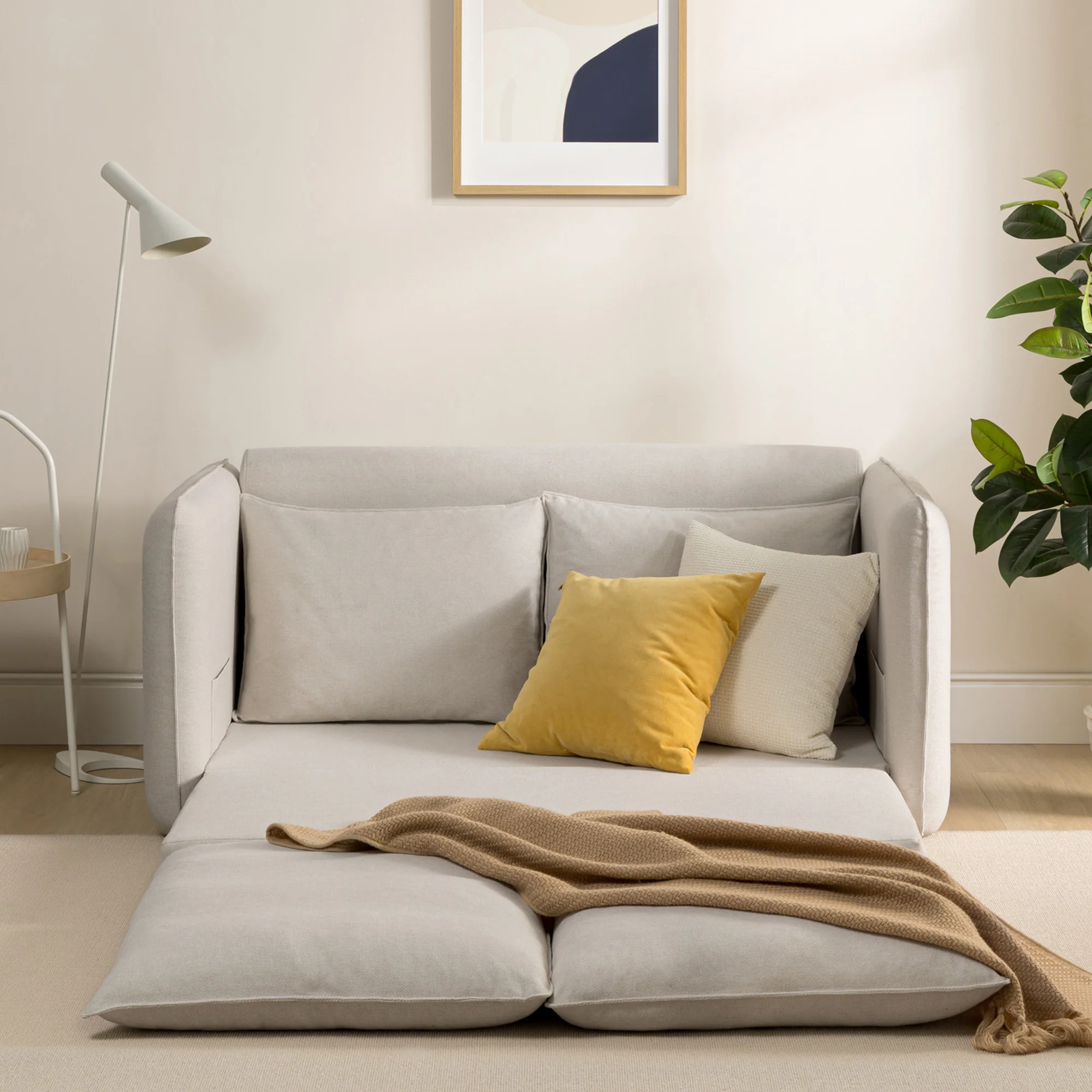 Cody Sleeper Sofa - Ivory White - Image 3