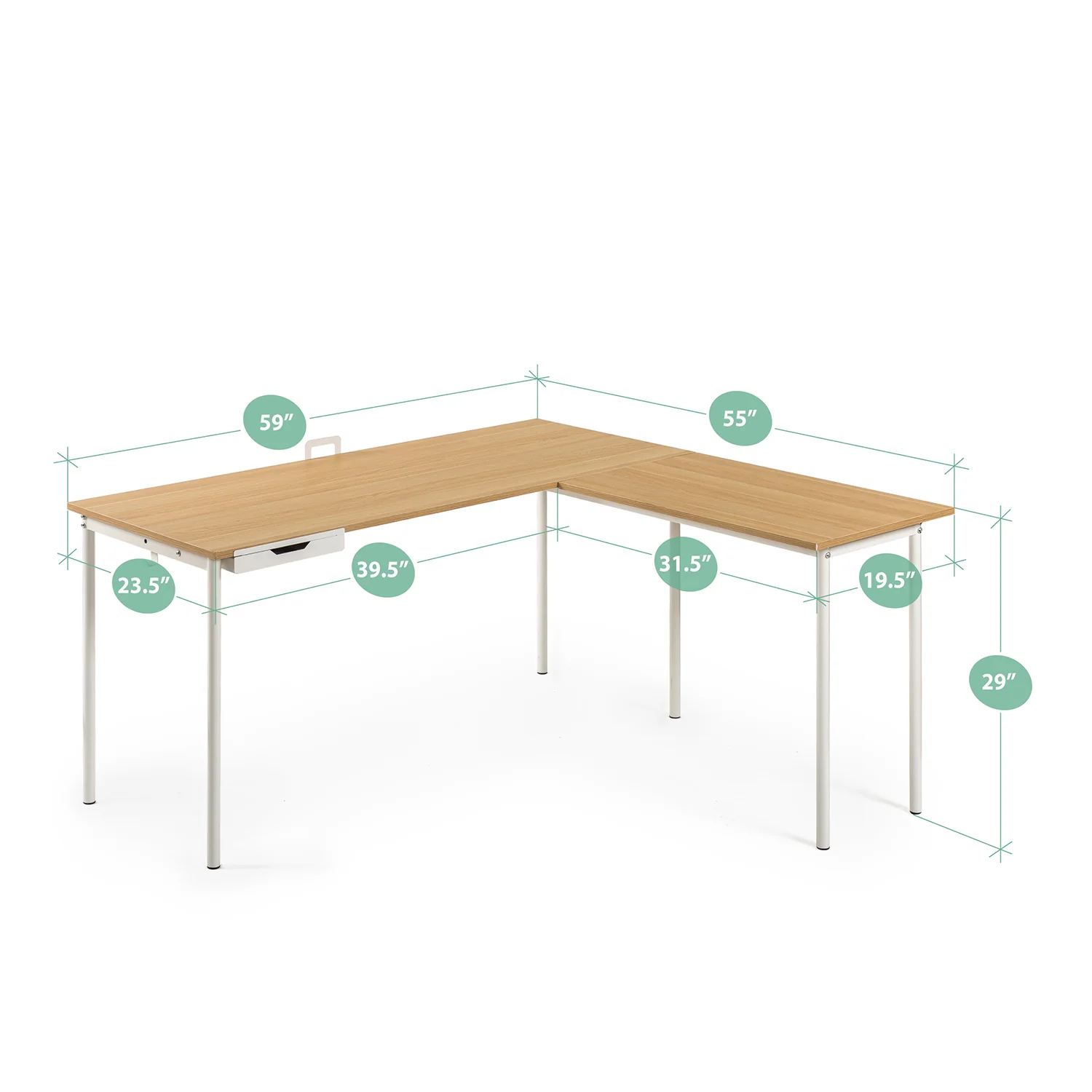 Dominic L-Shaped Corner Office Desk - Image 6