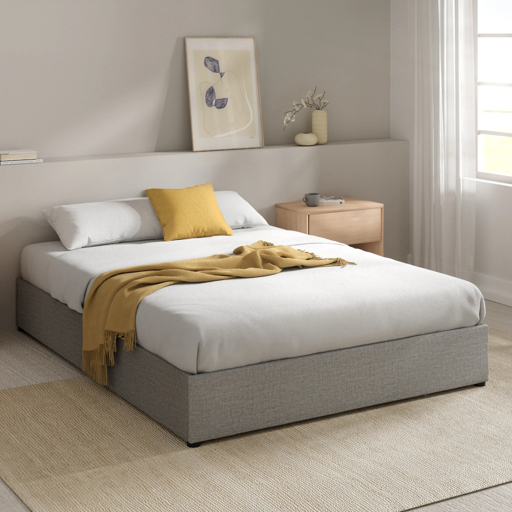 Gas Lift Storage Bed Base - Light Grey - Image 2