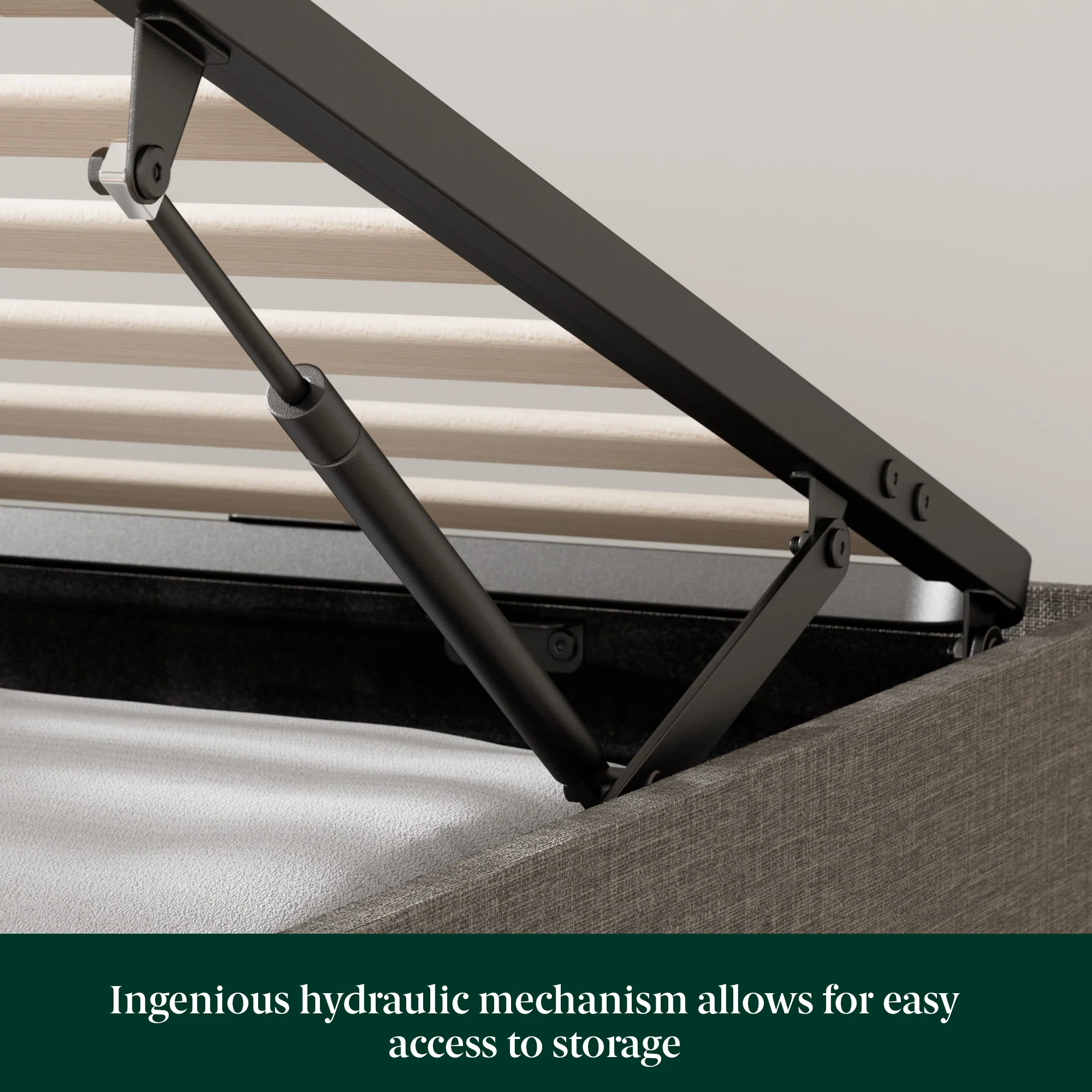 Gas Lift Storage Bed Base - Light Grey - Image 6