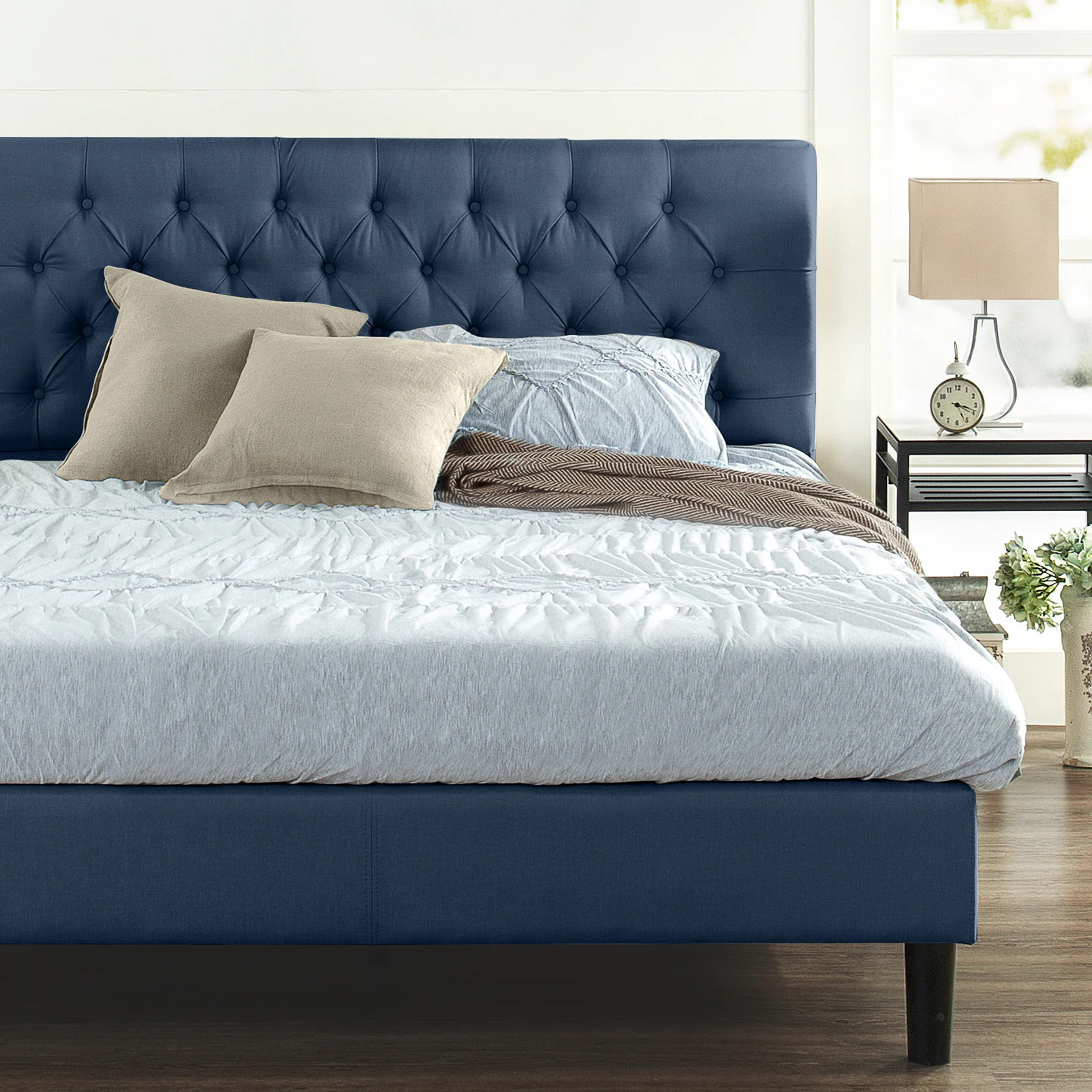 Harper Navy Tufted Bed Frame - Image 2