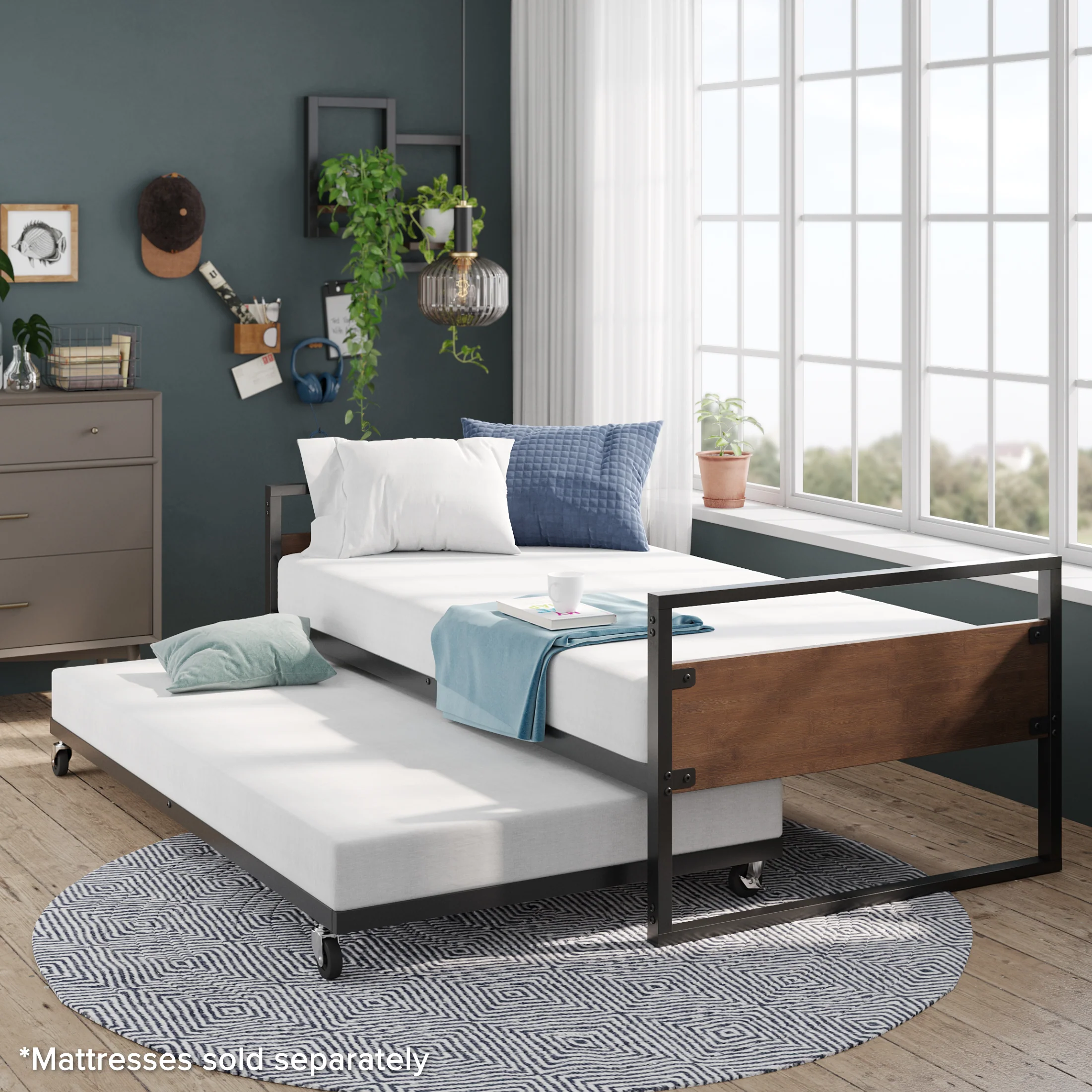 Ironline Single Day Bed with Trundle - Image 2