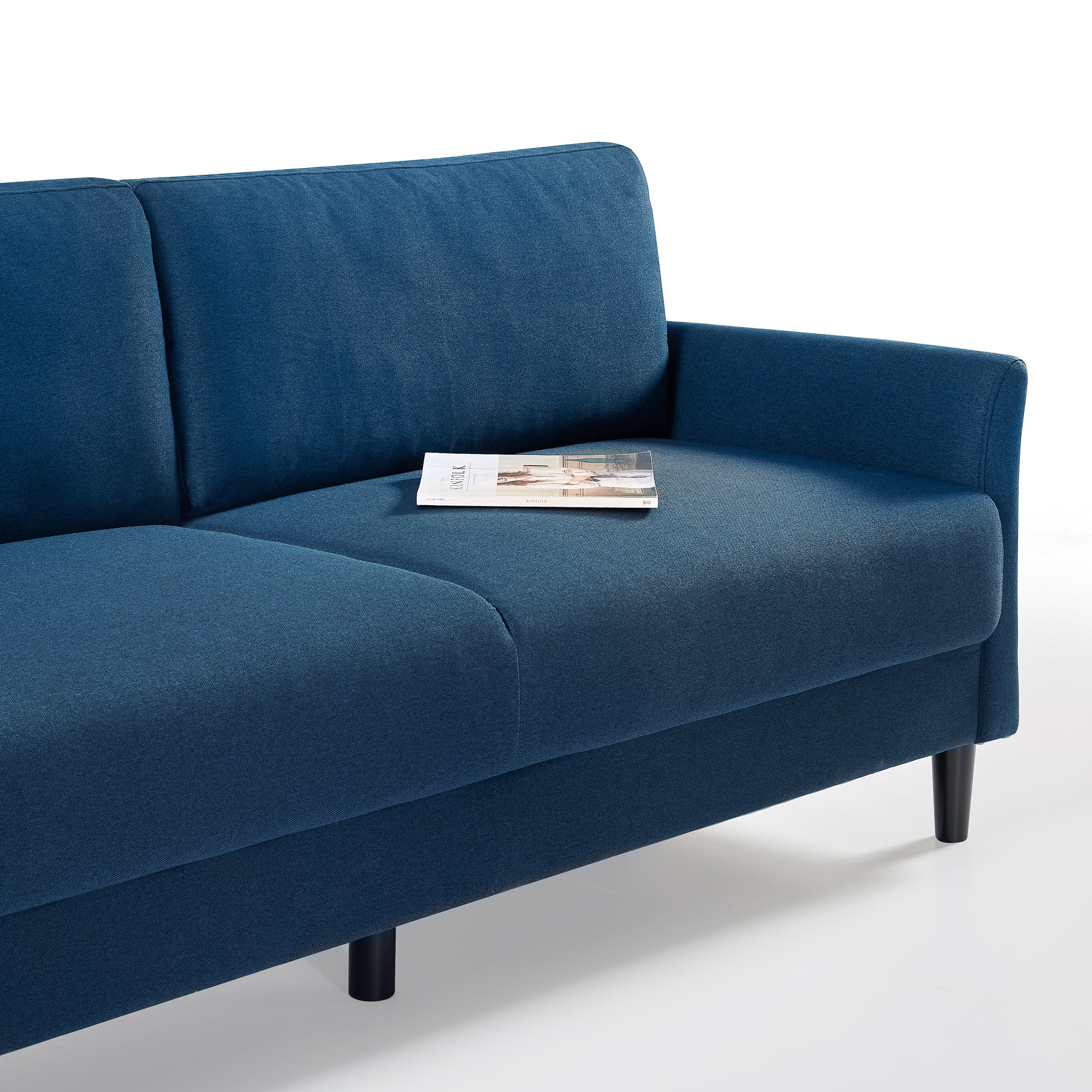Jackie Classic 3 Seater Sofa - Blue Weave - Image 3