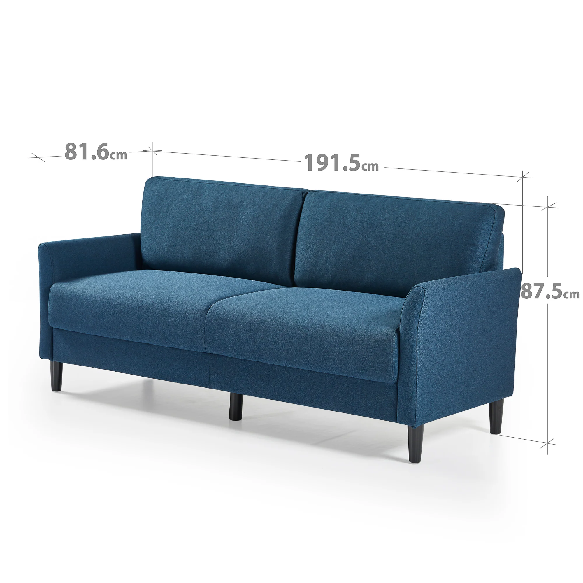Jackie Classic 3 Seater Sofa - Blue Weave - Image 9