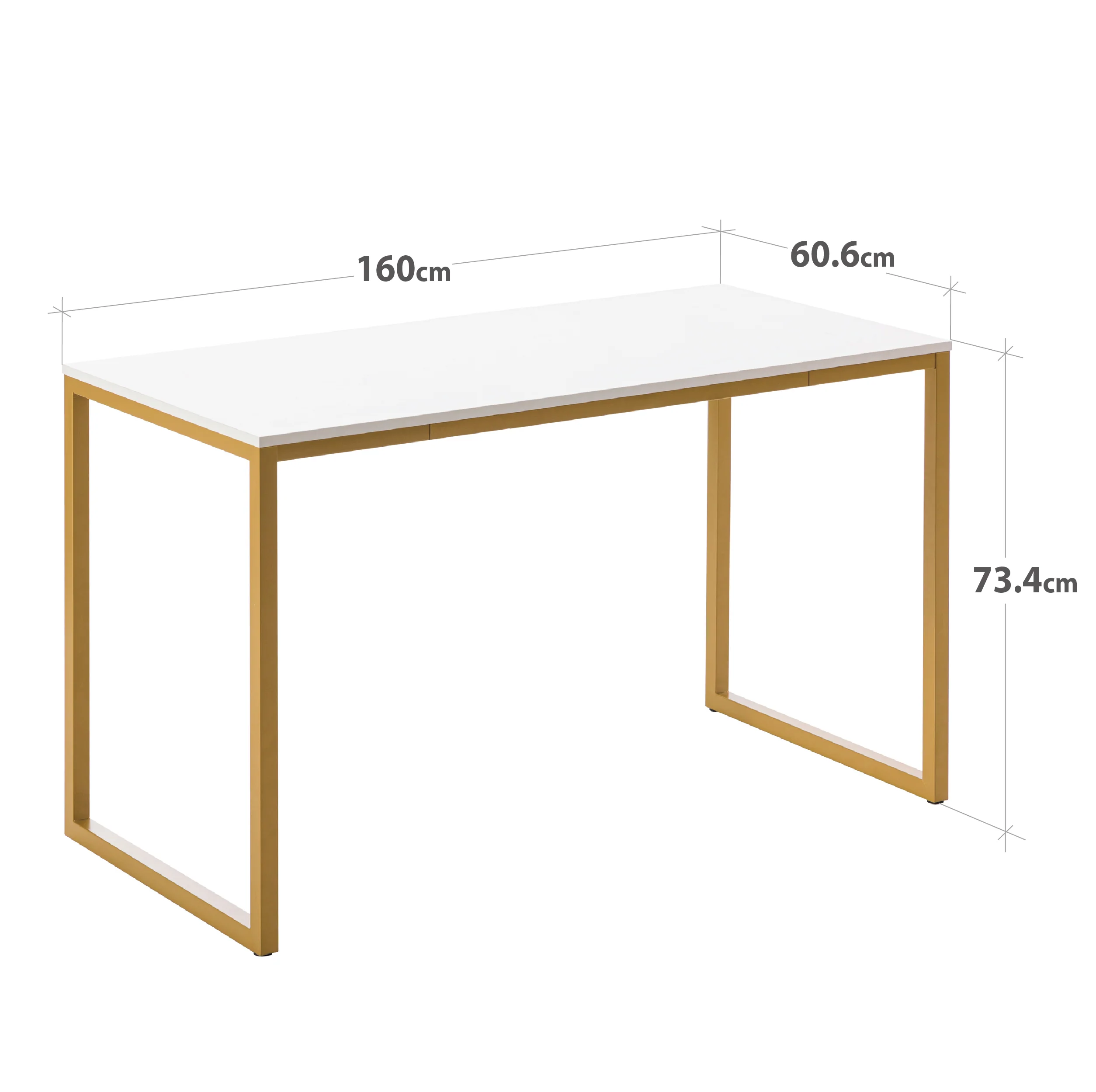 Jennifer Modern Home Office Desk - Gold 160cm - Image 5