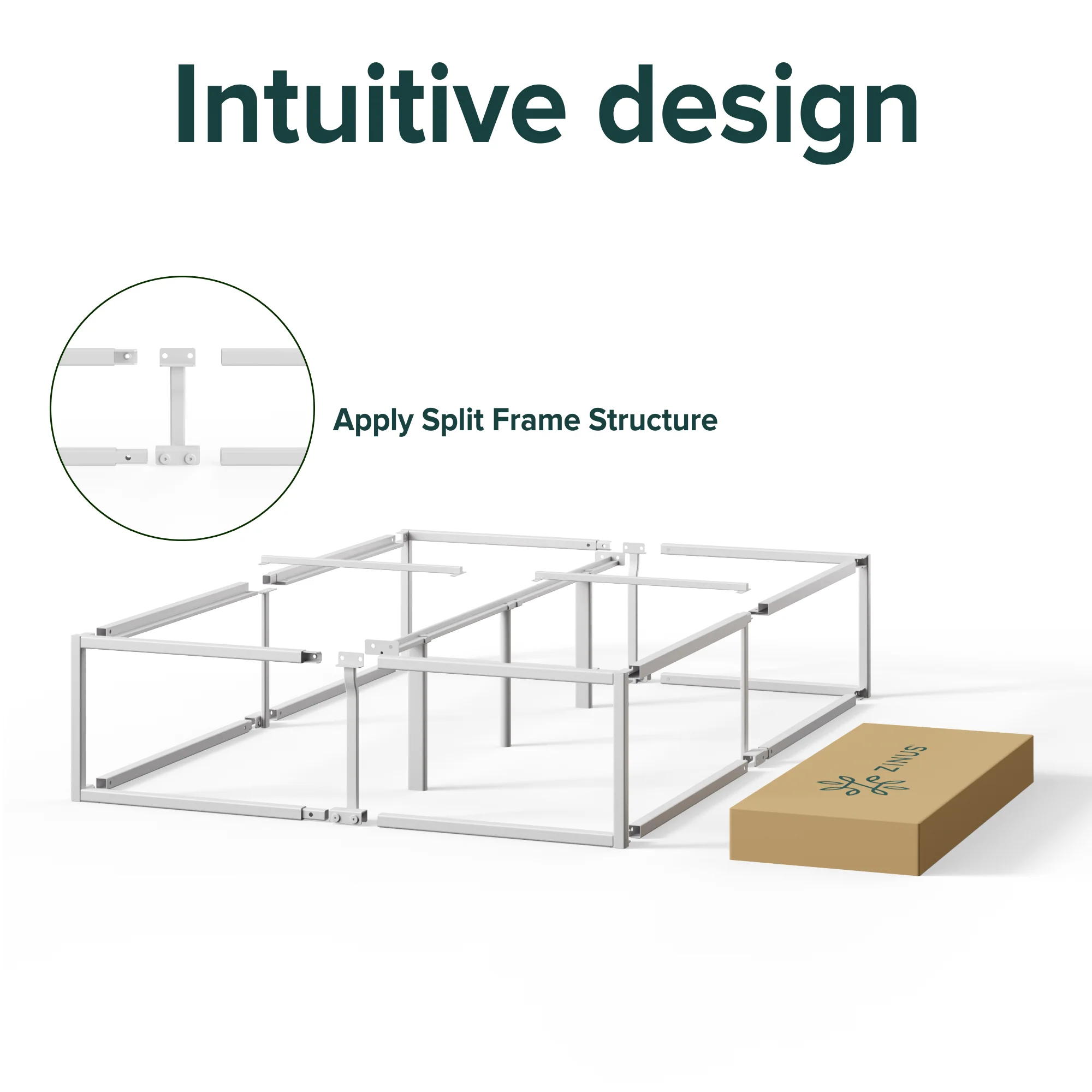 Joseph Metal High Base Bed Frame - White - Image 8