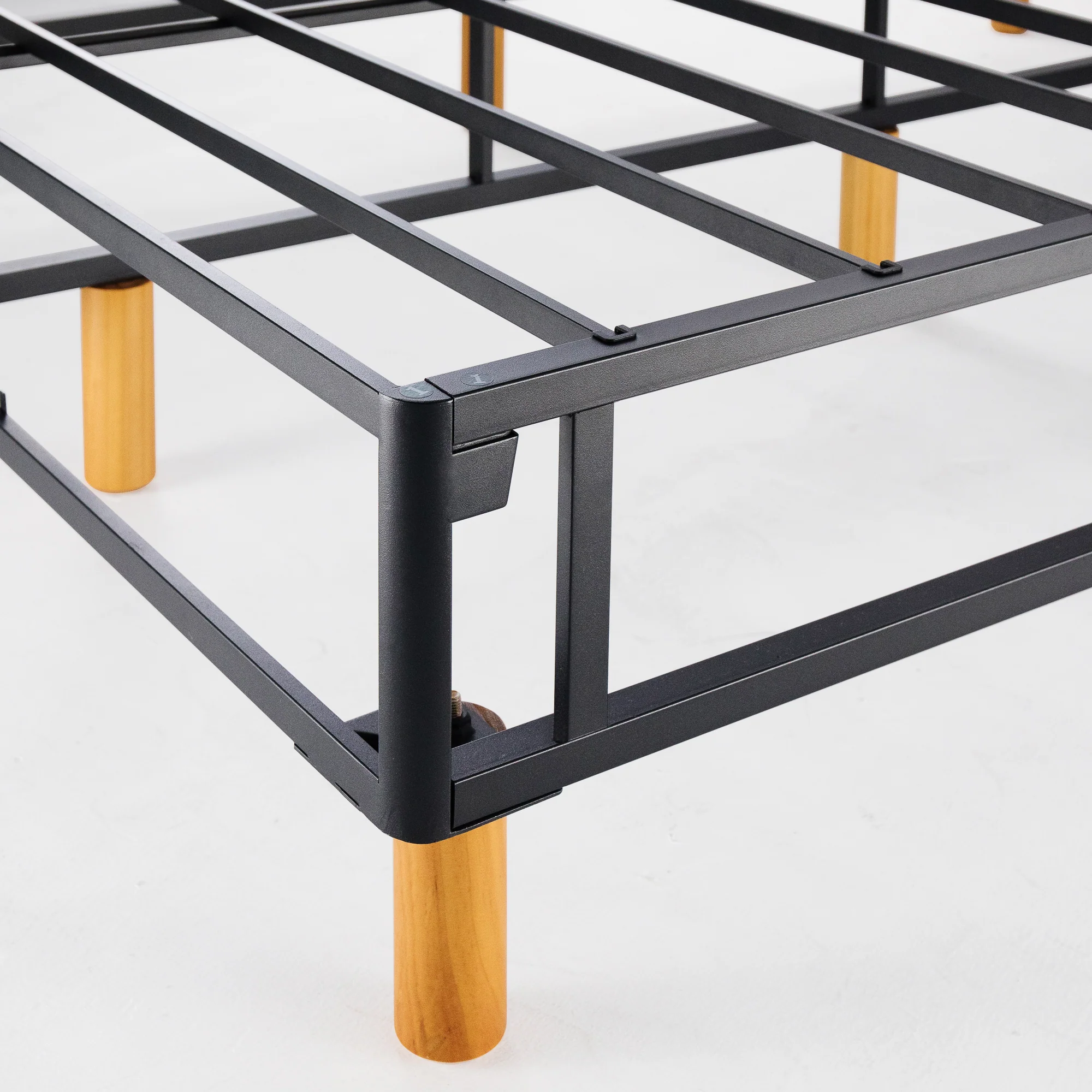 Justina Bed Base Frame – Upholstered Look, Bolt-Free Design - Image 8