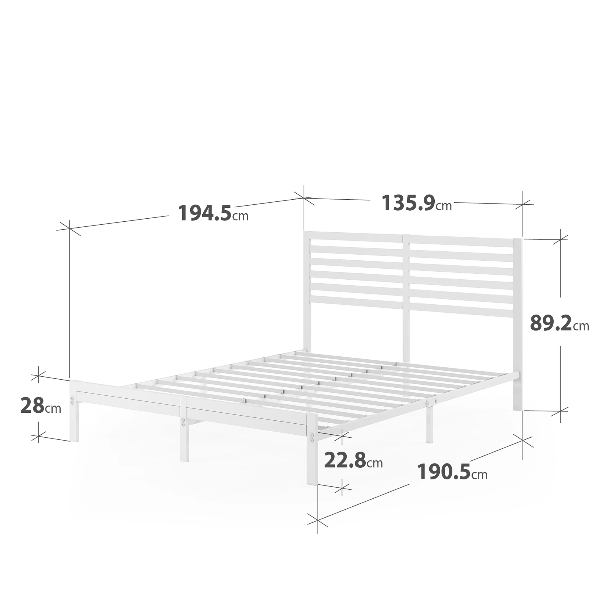 Kai Bamboo & Metal Bed Frame - White - Image 11