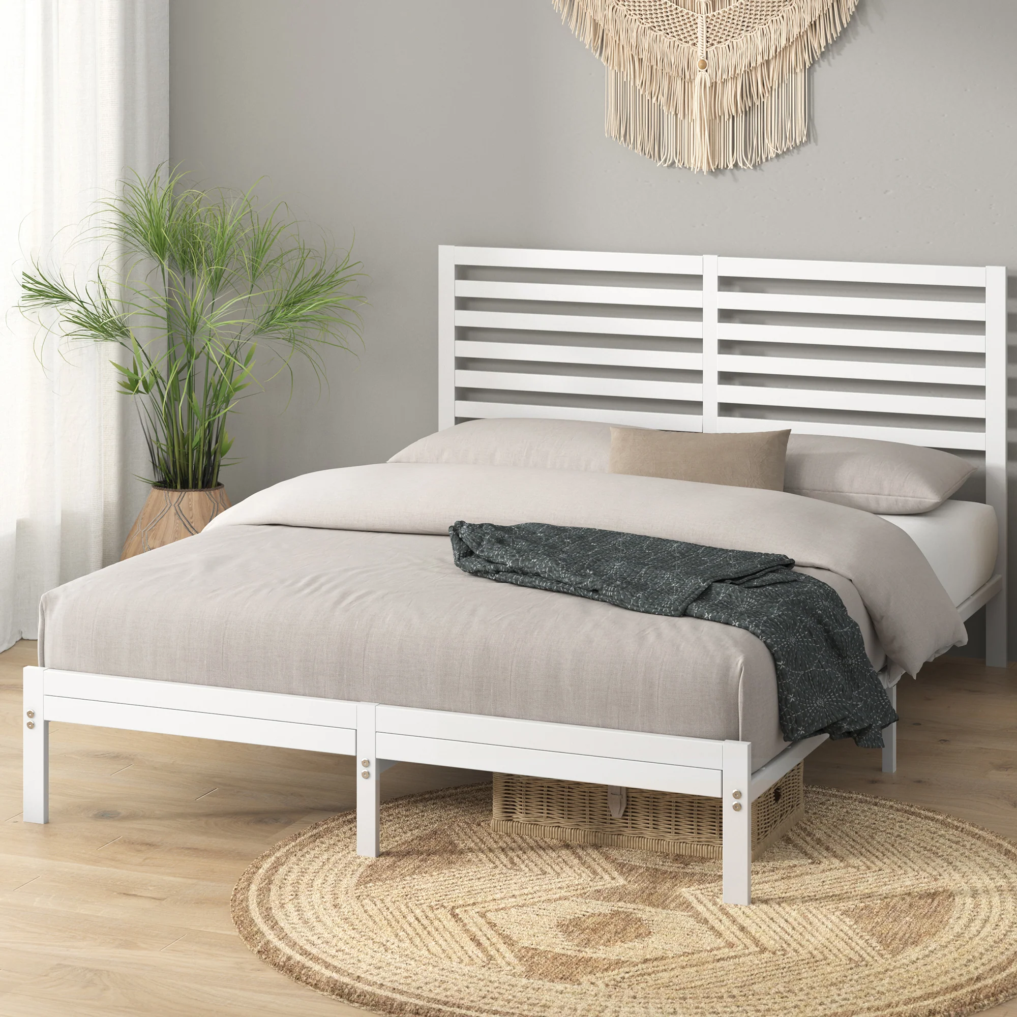 Kai Bamboo & Metal Bed Frame - White - Image 2