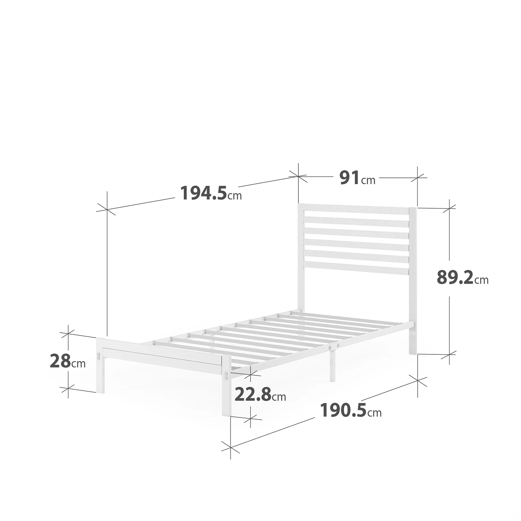 Kai Bamboo & Metal Bed Frame - White - Image 8