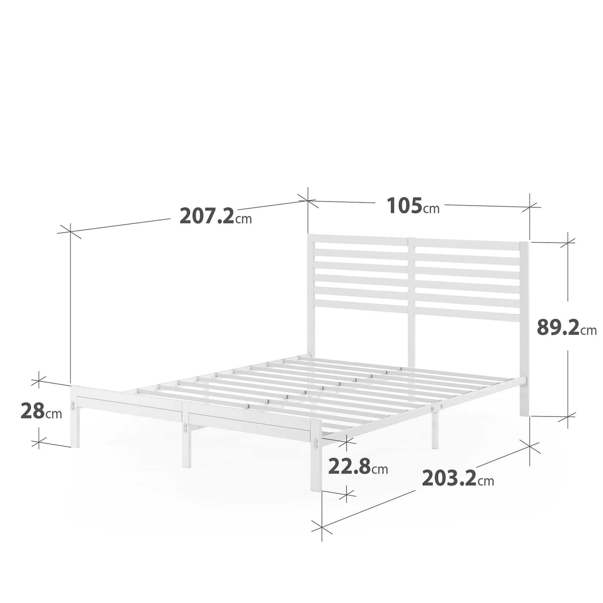 Kai Bamboo & Metal Bed Frame - White - Image 9