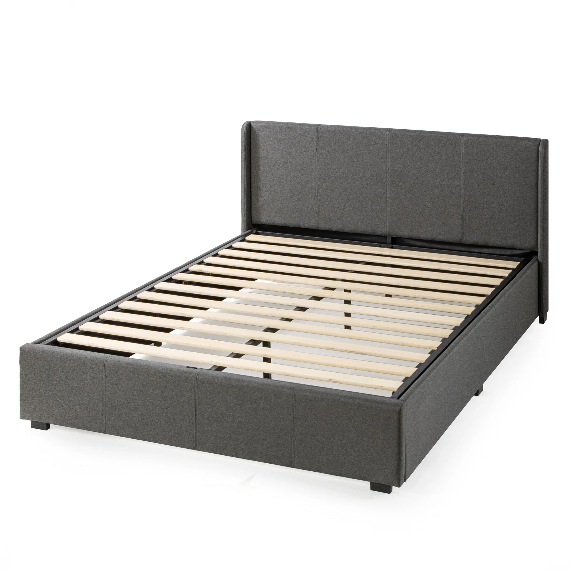 Maddon Gas Lift Fabric Bed Frame - Dark Grey - Image 11