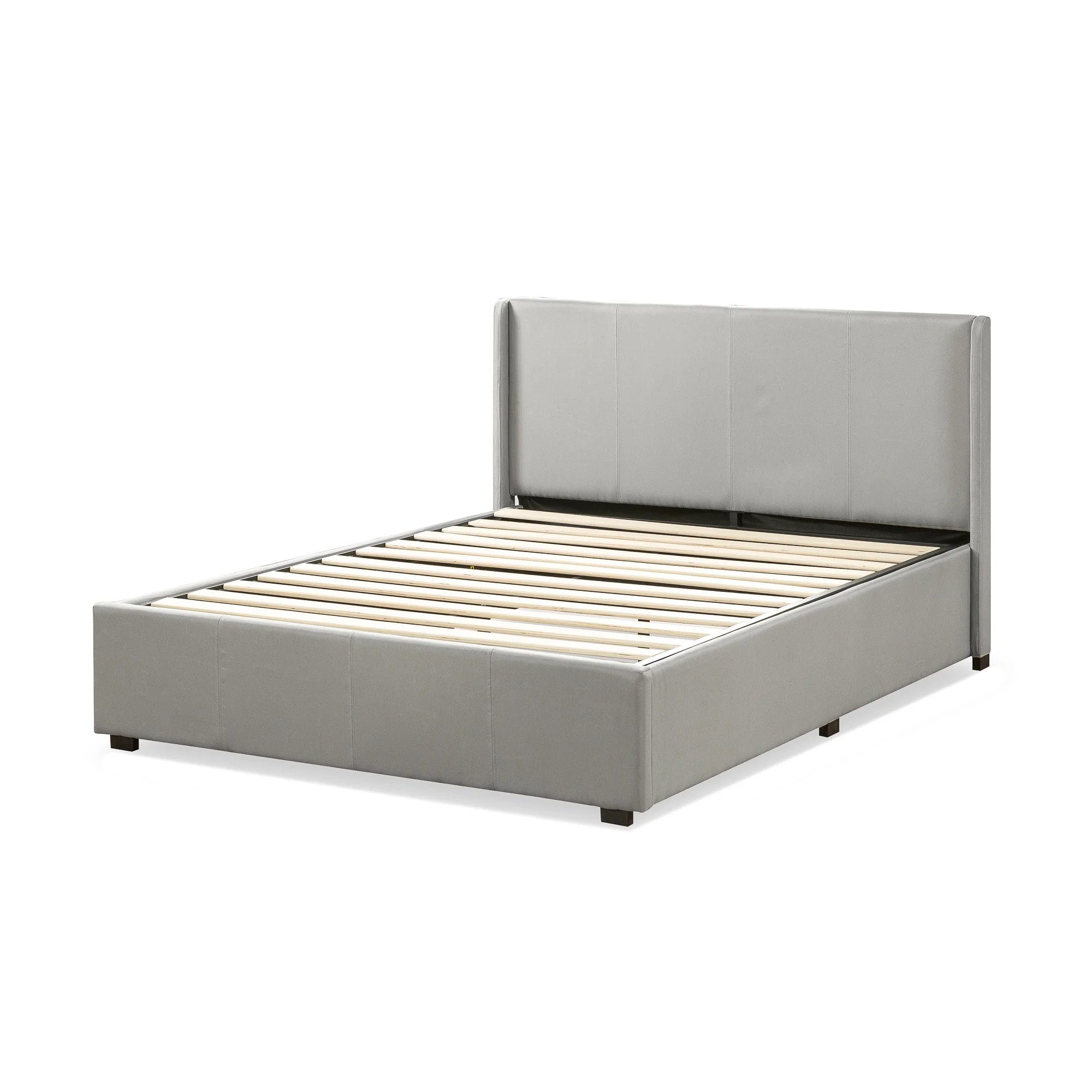 Maddon Gas Lift Fabric Bed Frame - Light Grey - Image 7