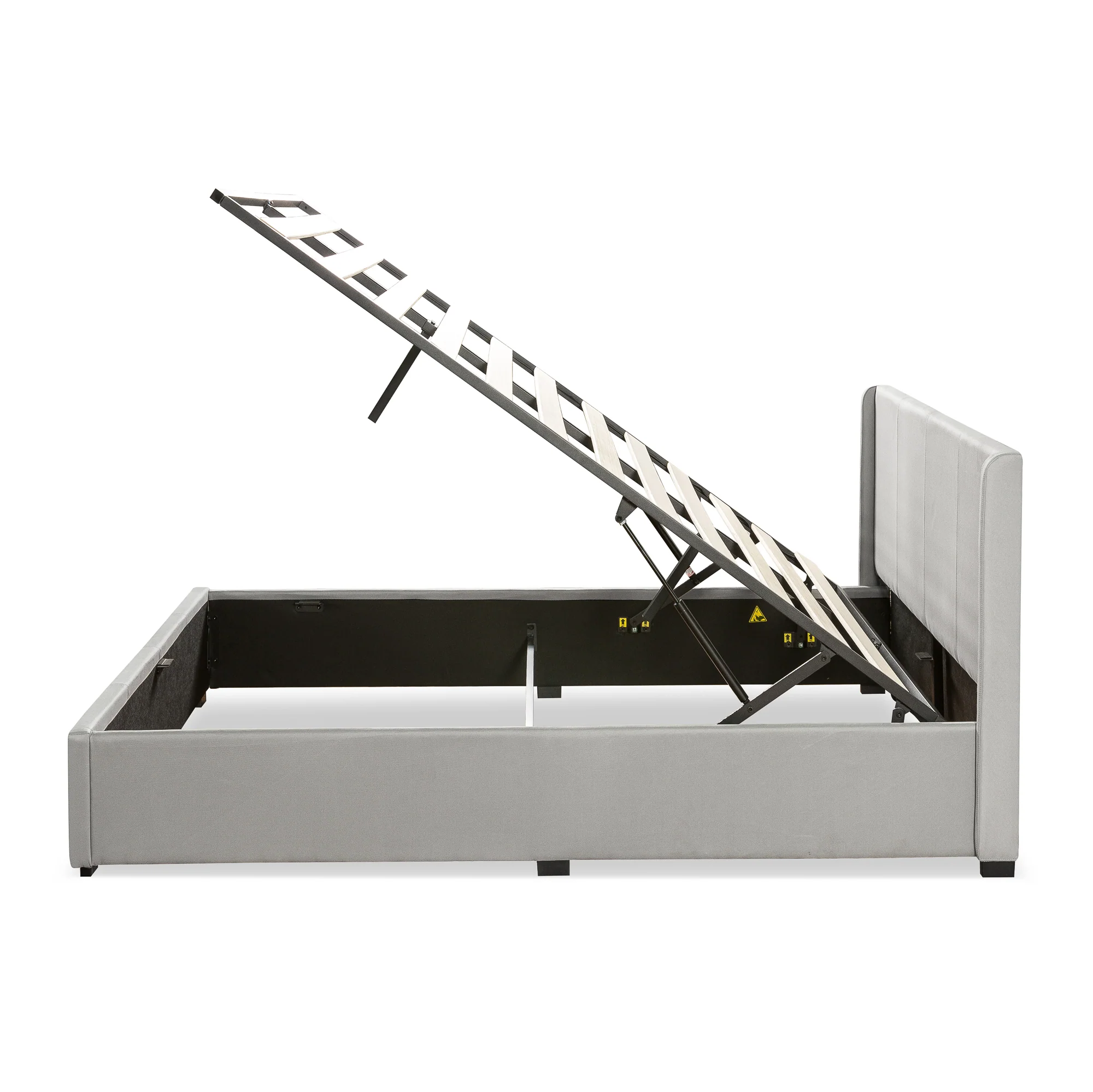 Maddon Gas Lift Fabric Bed Frame - Light Grey - Image 9