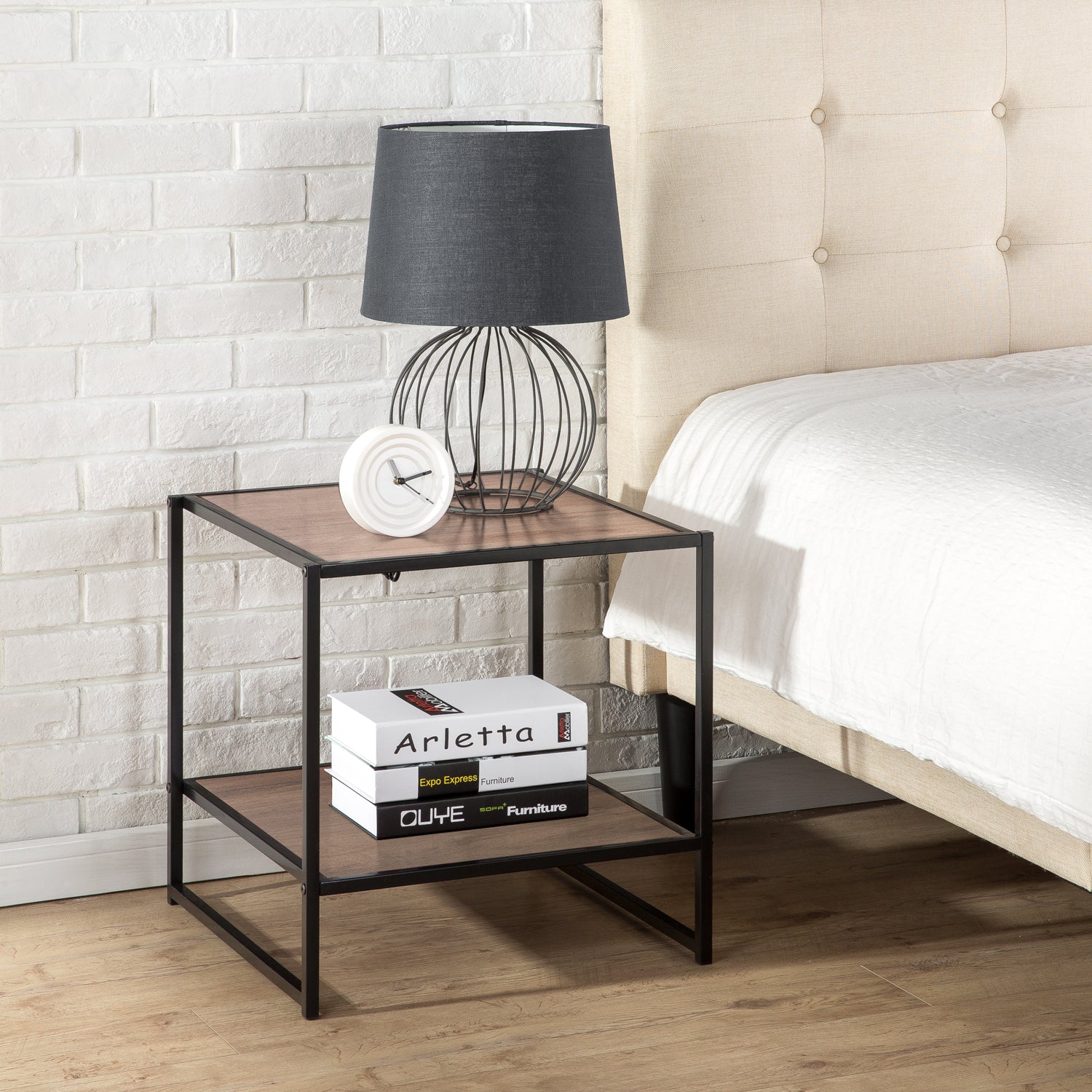 Modern Studio Collection Bedside Tables - Natural - Set of 2