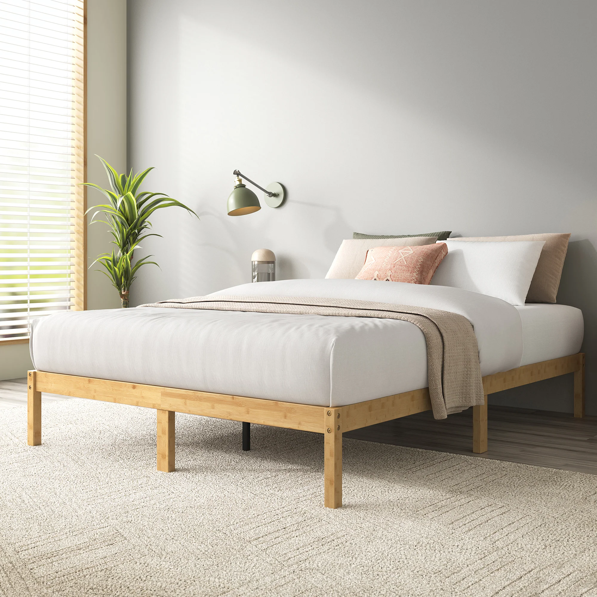 Moiz Bamboo Wood Bed Base - Image 5