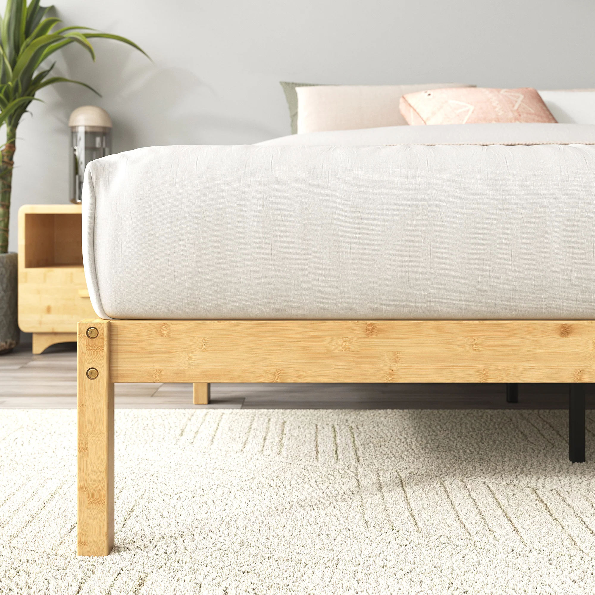 Moiz Bamboo Wood Bed Base - Image 6