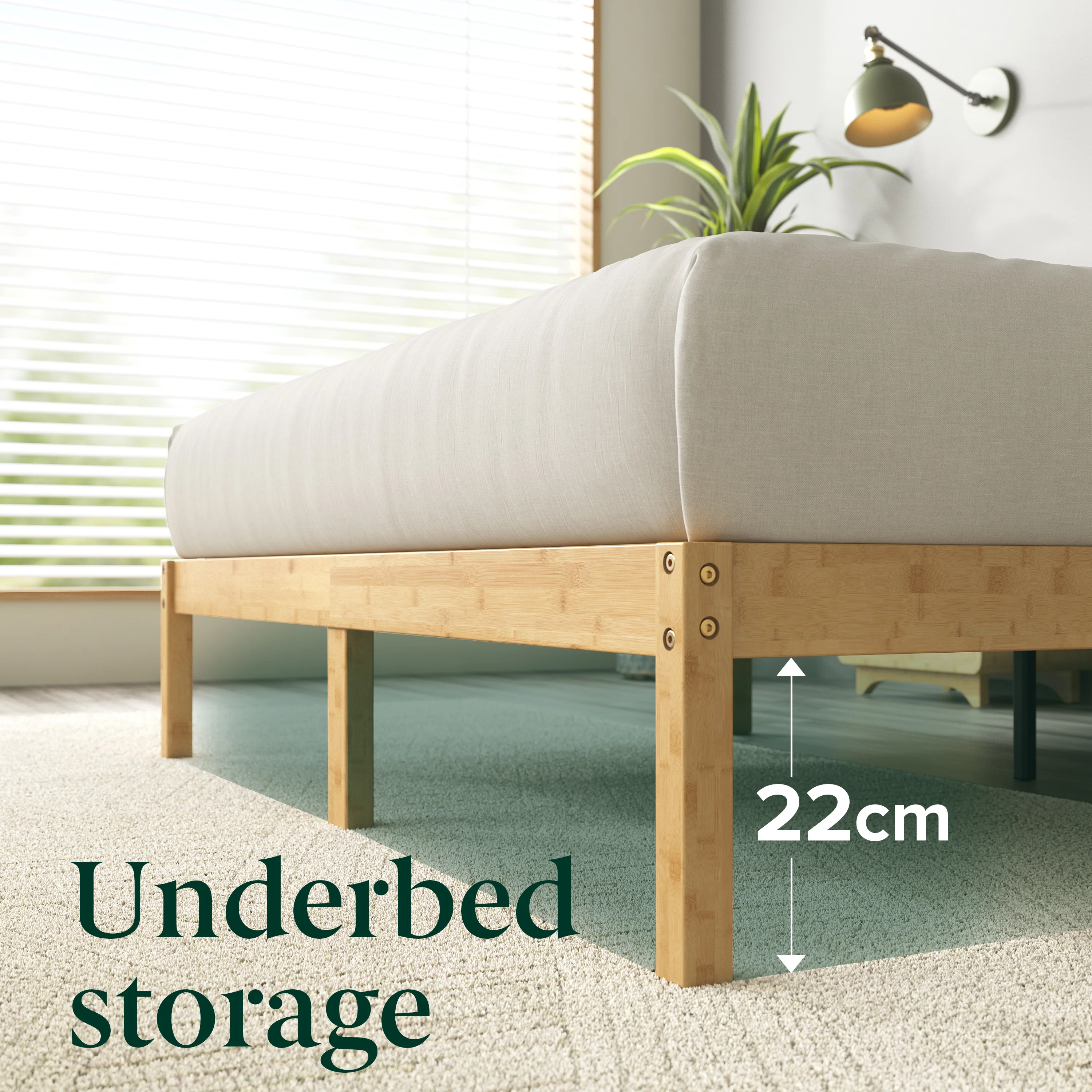 Moiz Bamboo Wood Bed Base - Image 8