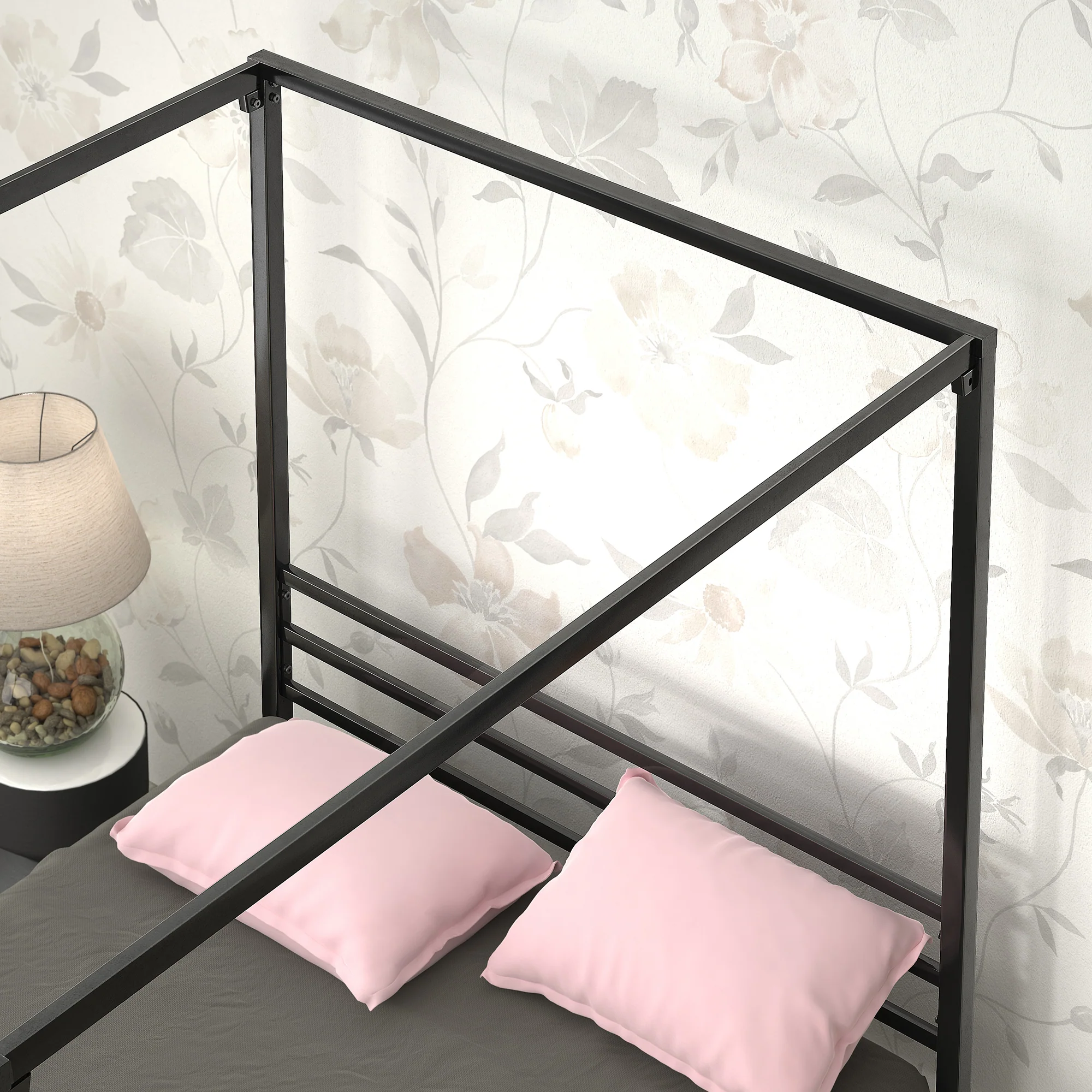 Patricia Metal Canopy Bed Frame - Black - Image 3