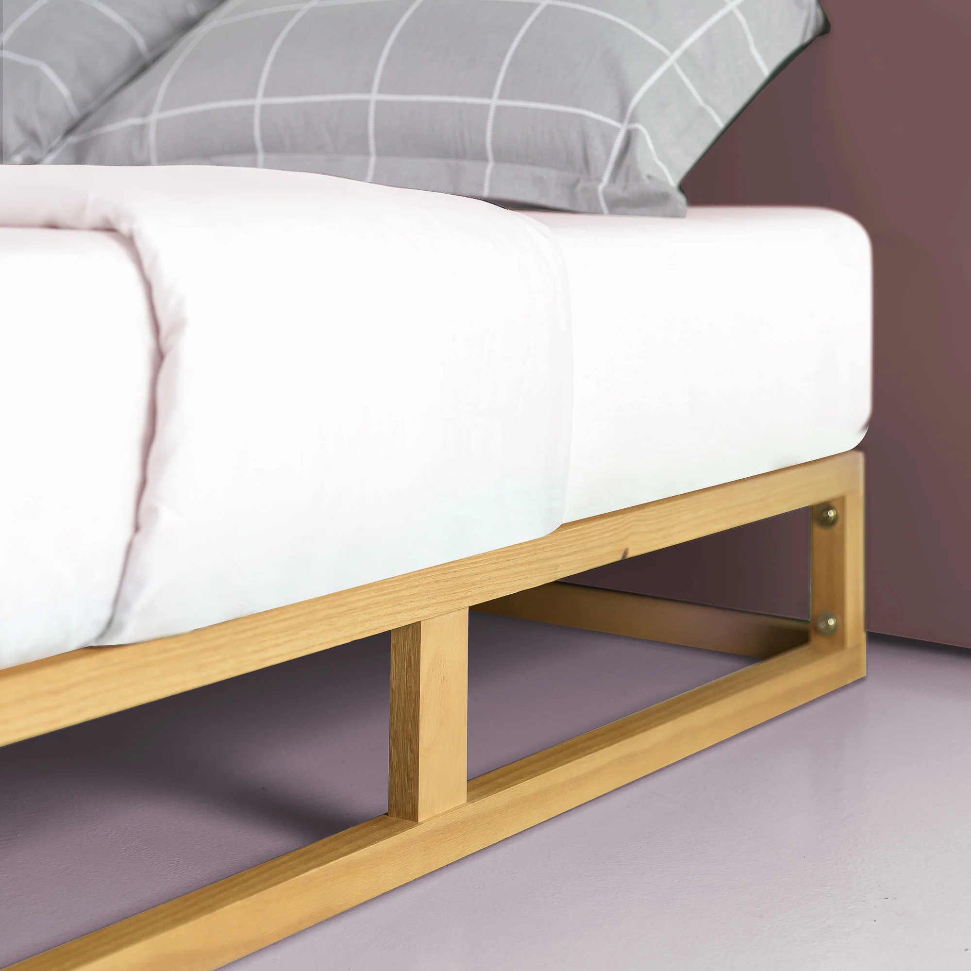 Platforma Industrial Pine Wood Bed Frame - Image 4