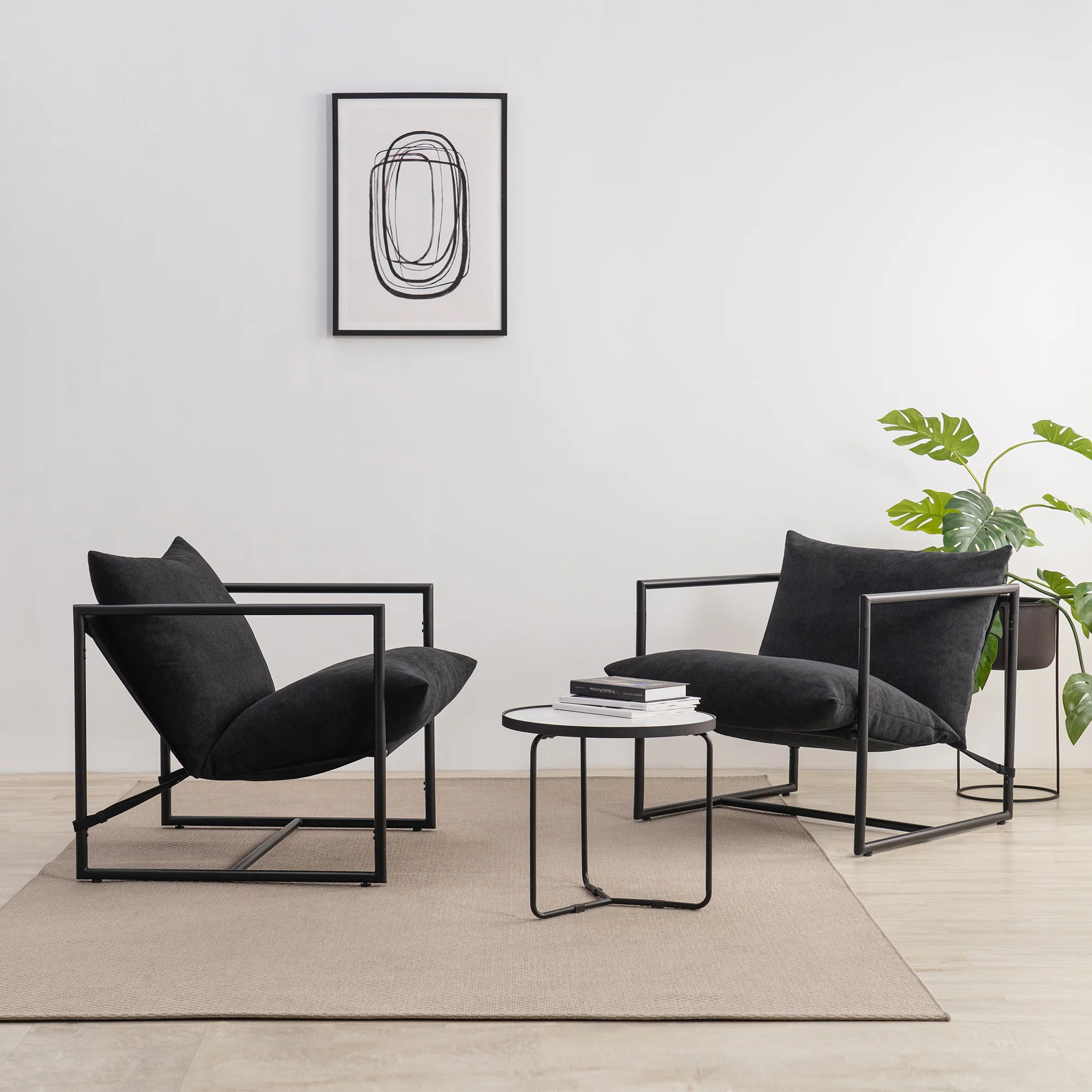 Aidan Sling Chair Accent Black - Set of 2