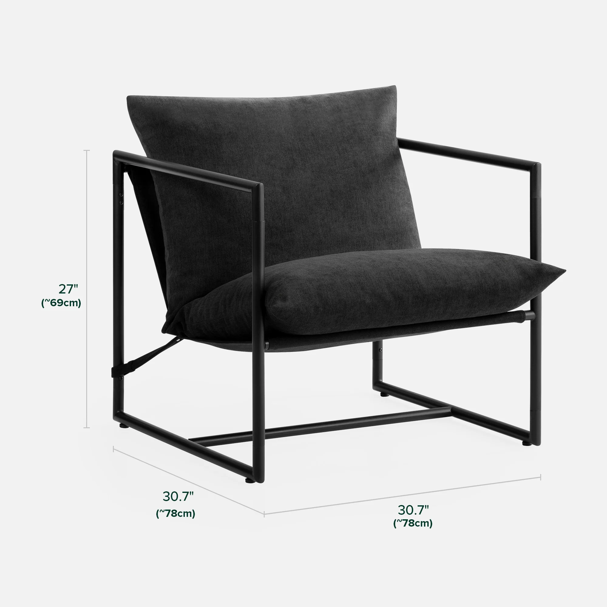 Aidan Sling Chair Accent Black - Set of 2 - Image 2