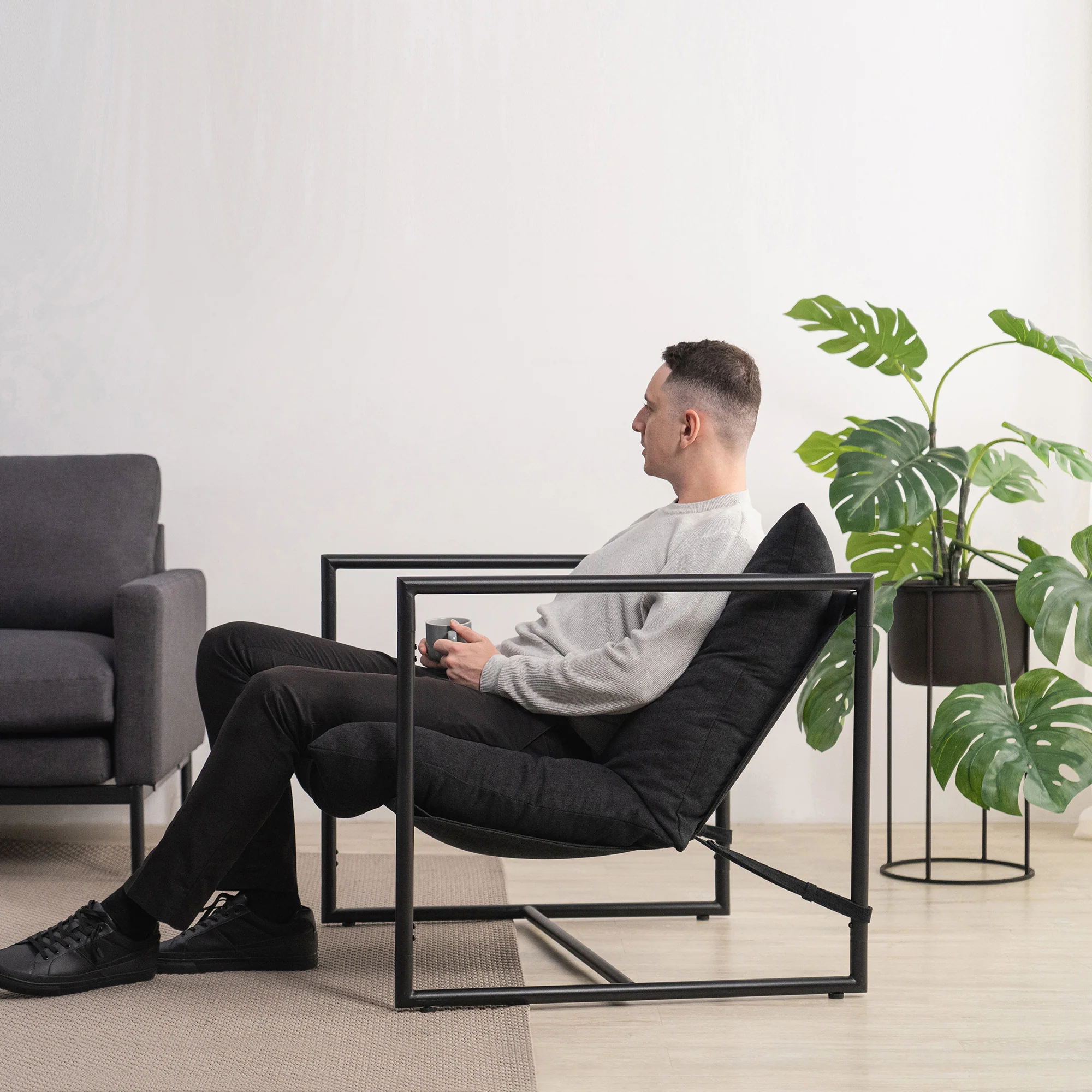 Aidan Sling Chair Accent Black - Set of 2 - Image 4