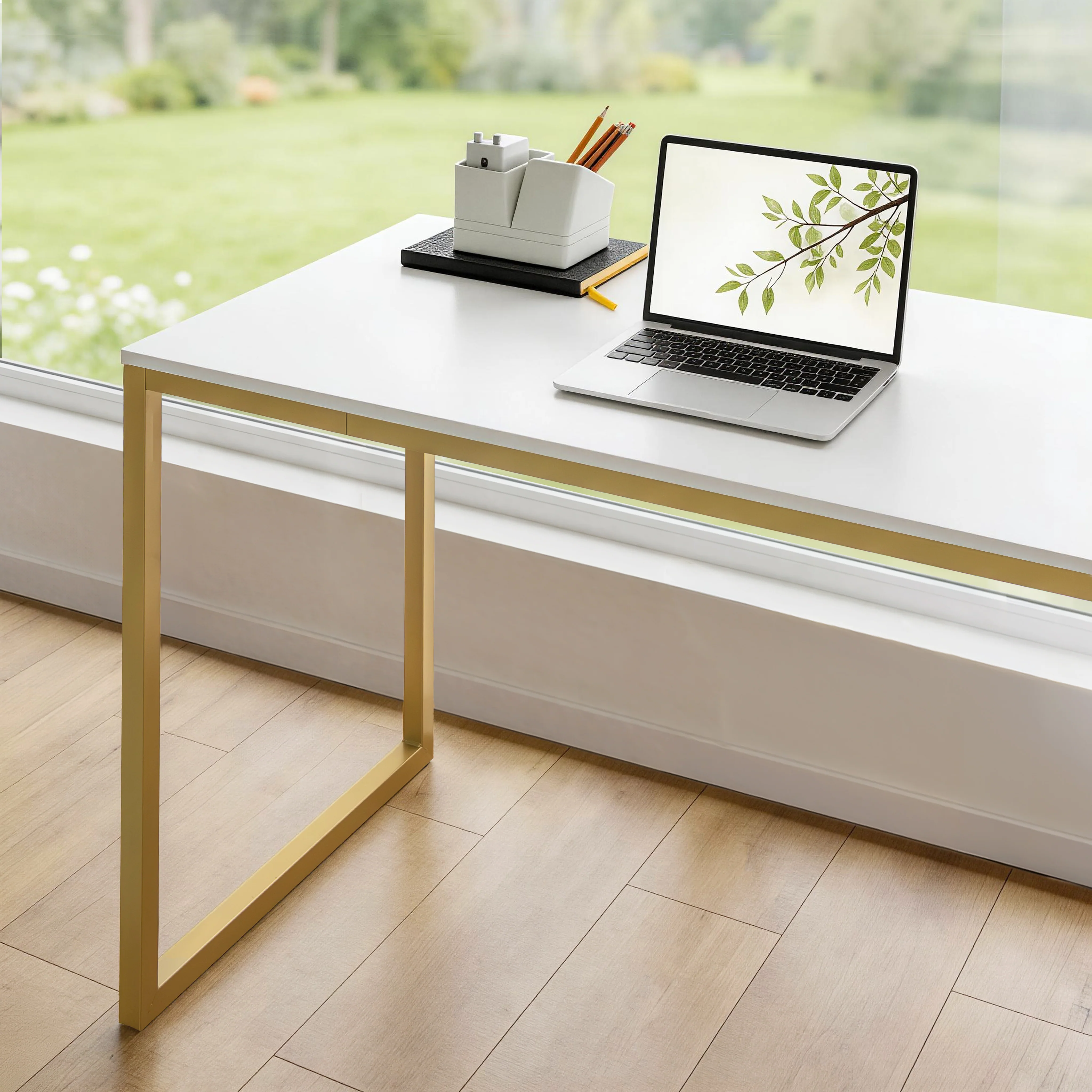 Soho Gold Modern Studio Office Desk - 140cm - Image 3