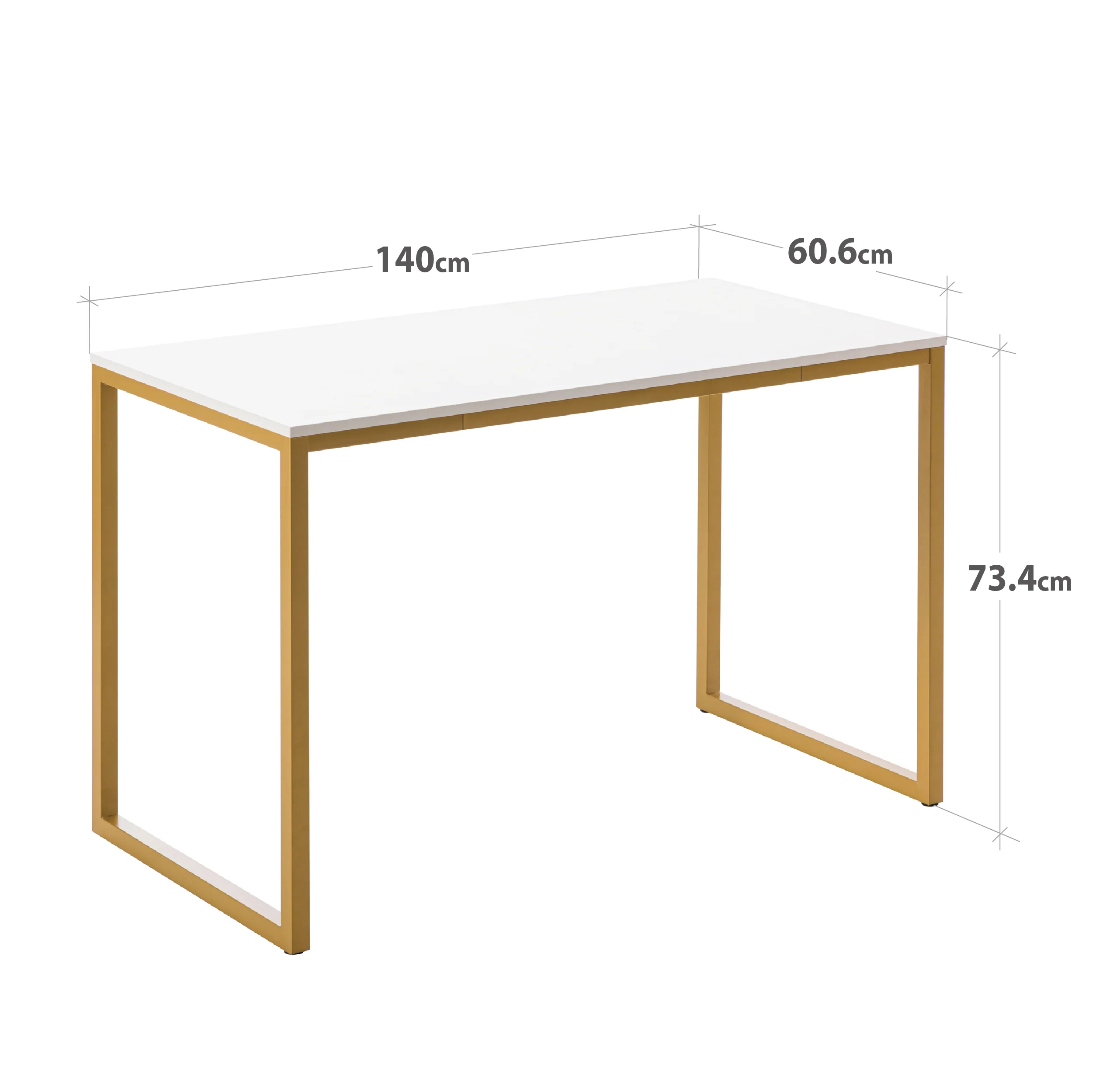 Soho Gold Modern Studio Office Desk - 140cm - Image 4