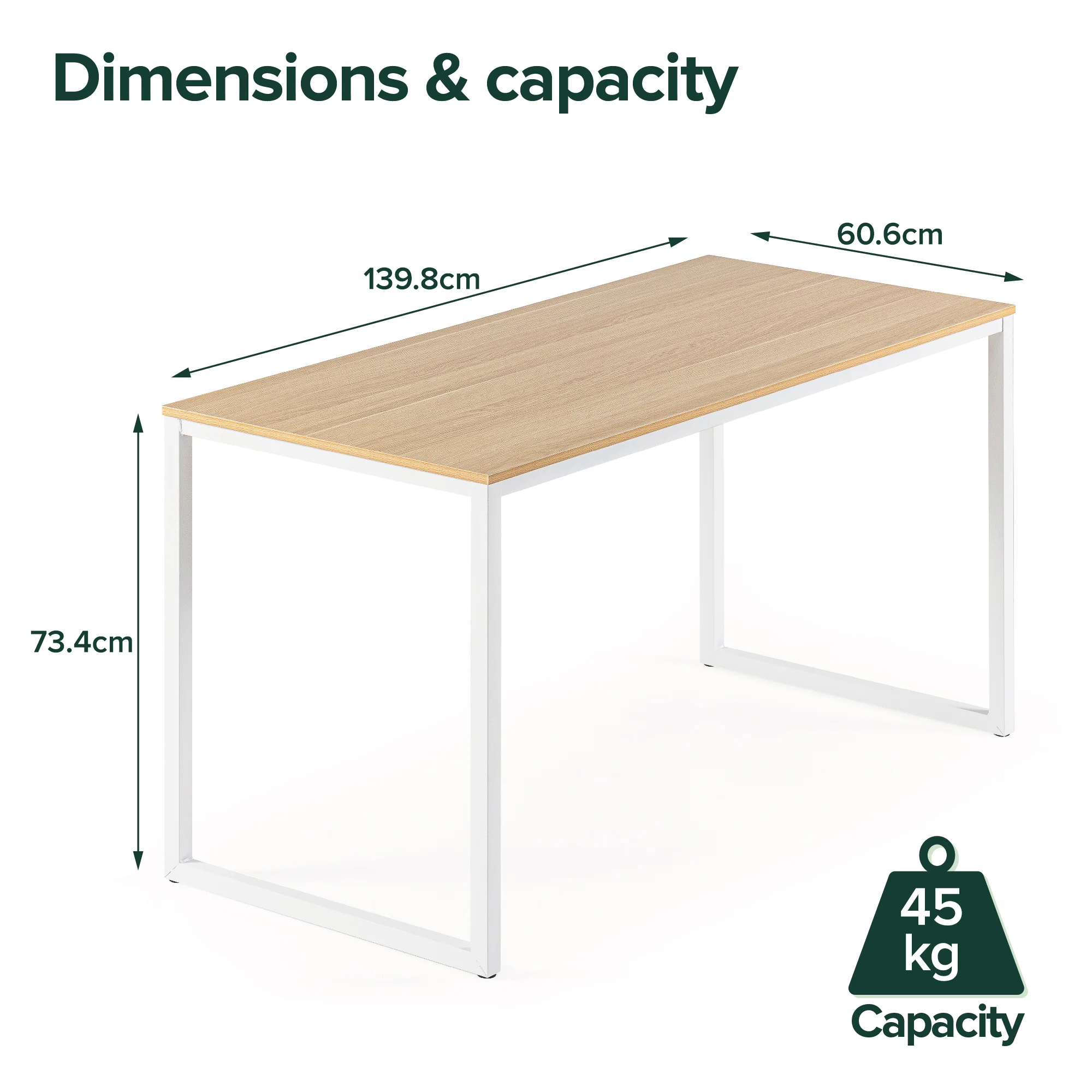 Soho Modern Studio Office Desk - 140cm - Image 4