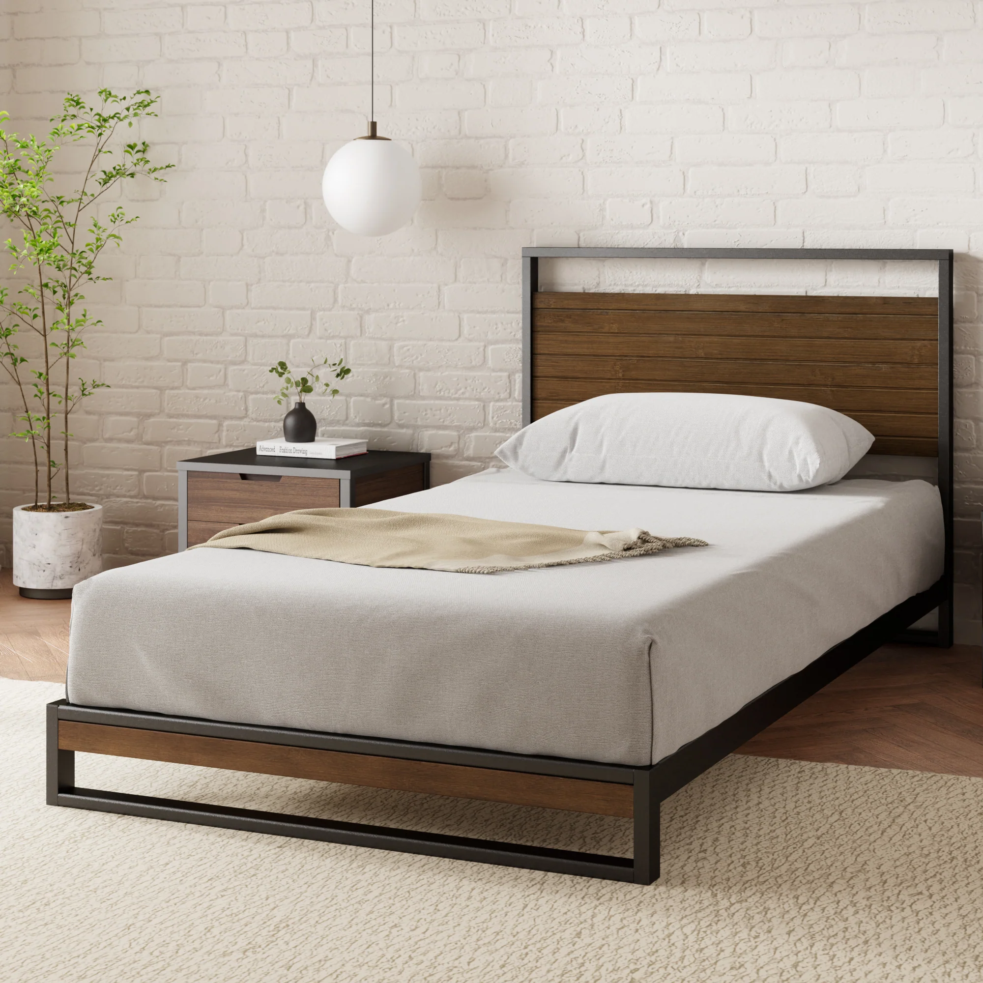 Suzanne Ironline Metal & Wood Bed Frame - Image 5