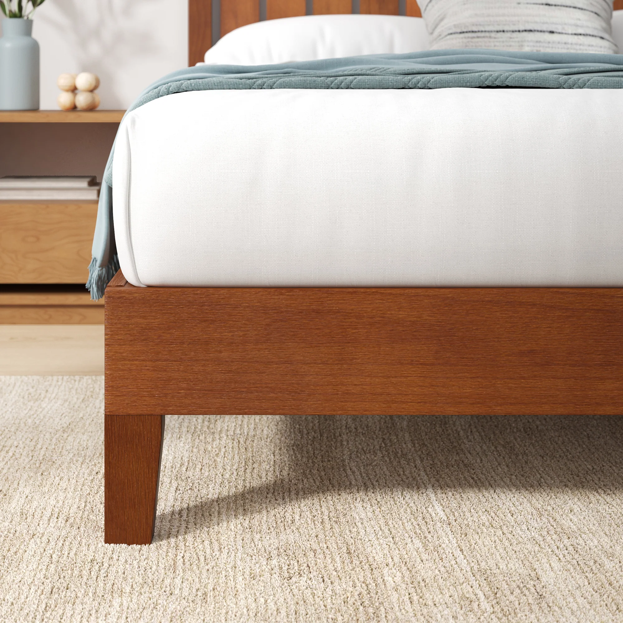Vivek Deluxe Solid Wood Bed Frame - Espresso - Image 5