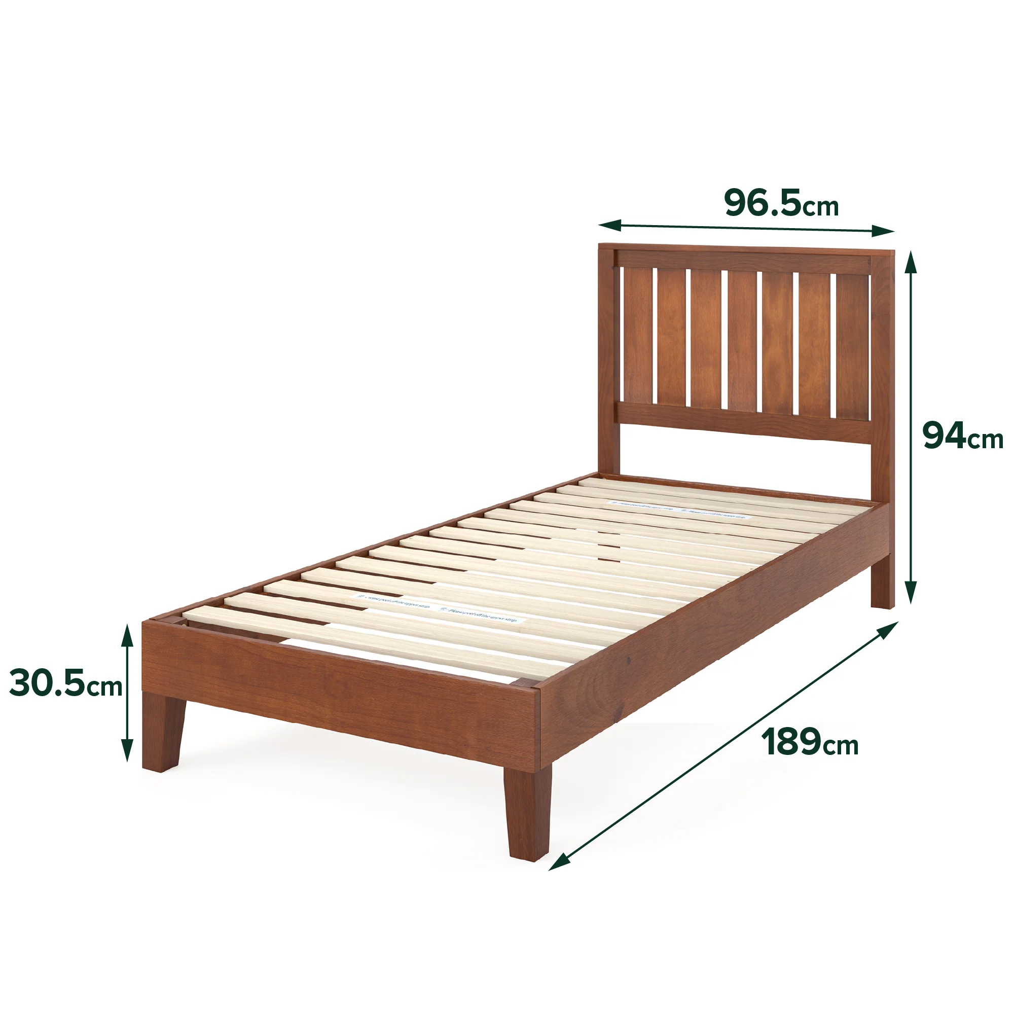 Vivek Deluxe Solid Wood Bed Frame - Espresso - Image 6