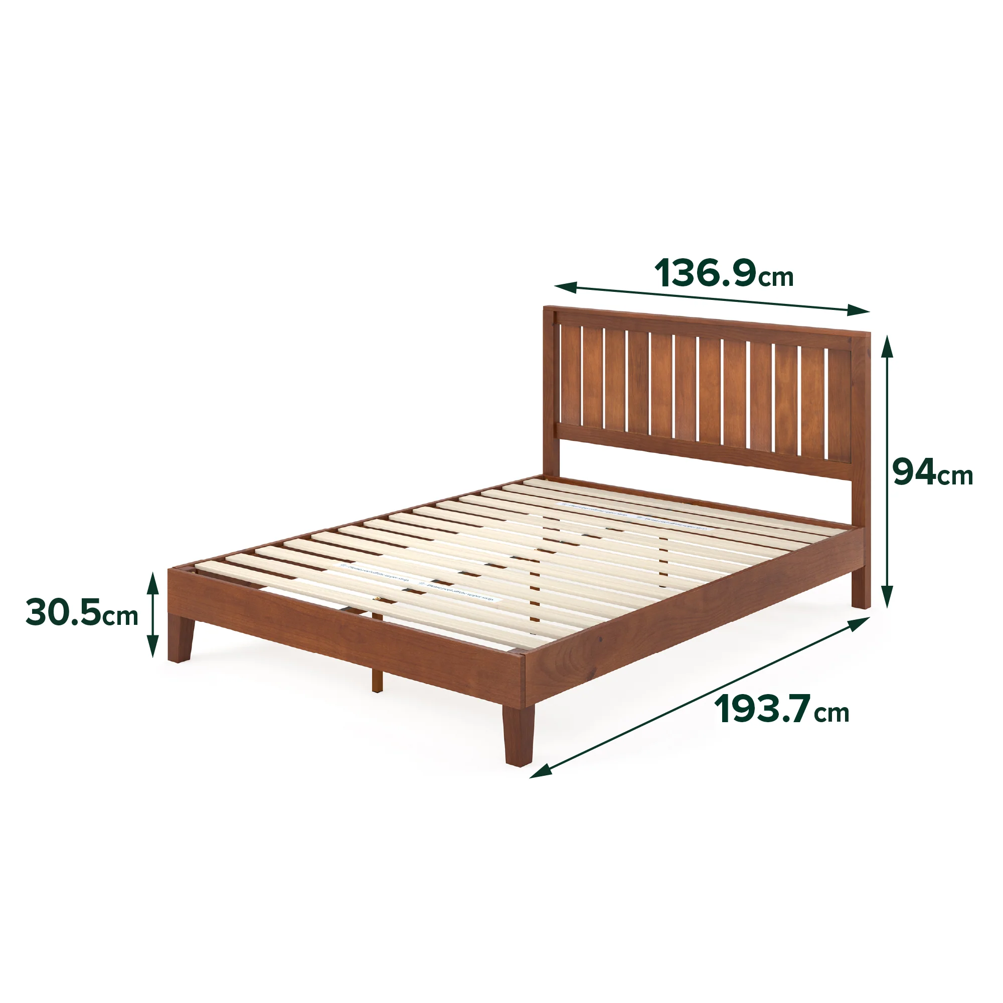 Vivek Deluxe Solid Wood Bed Frame - Espresso - Image 7