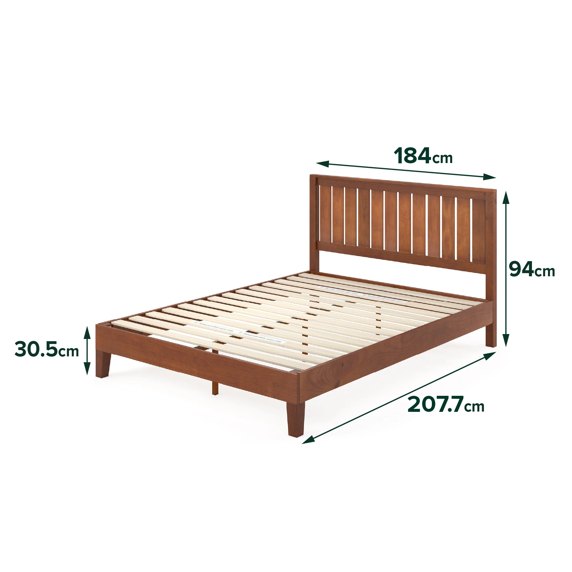 Vivek Deluxe Solid Wood Bed Frame - Espresso - Image 9