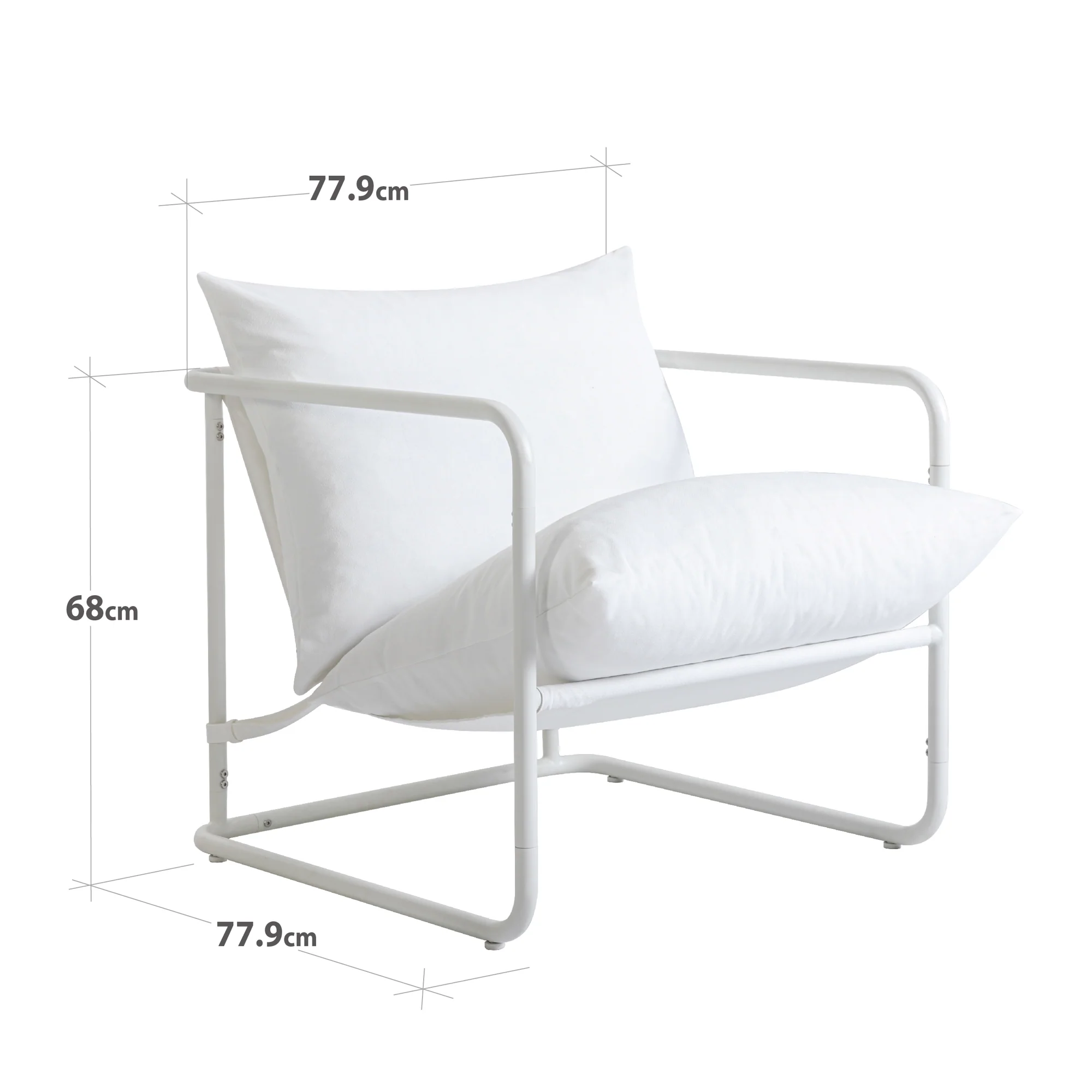 Zinus Outdoor Chair Stainless Steel White - Image 3