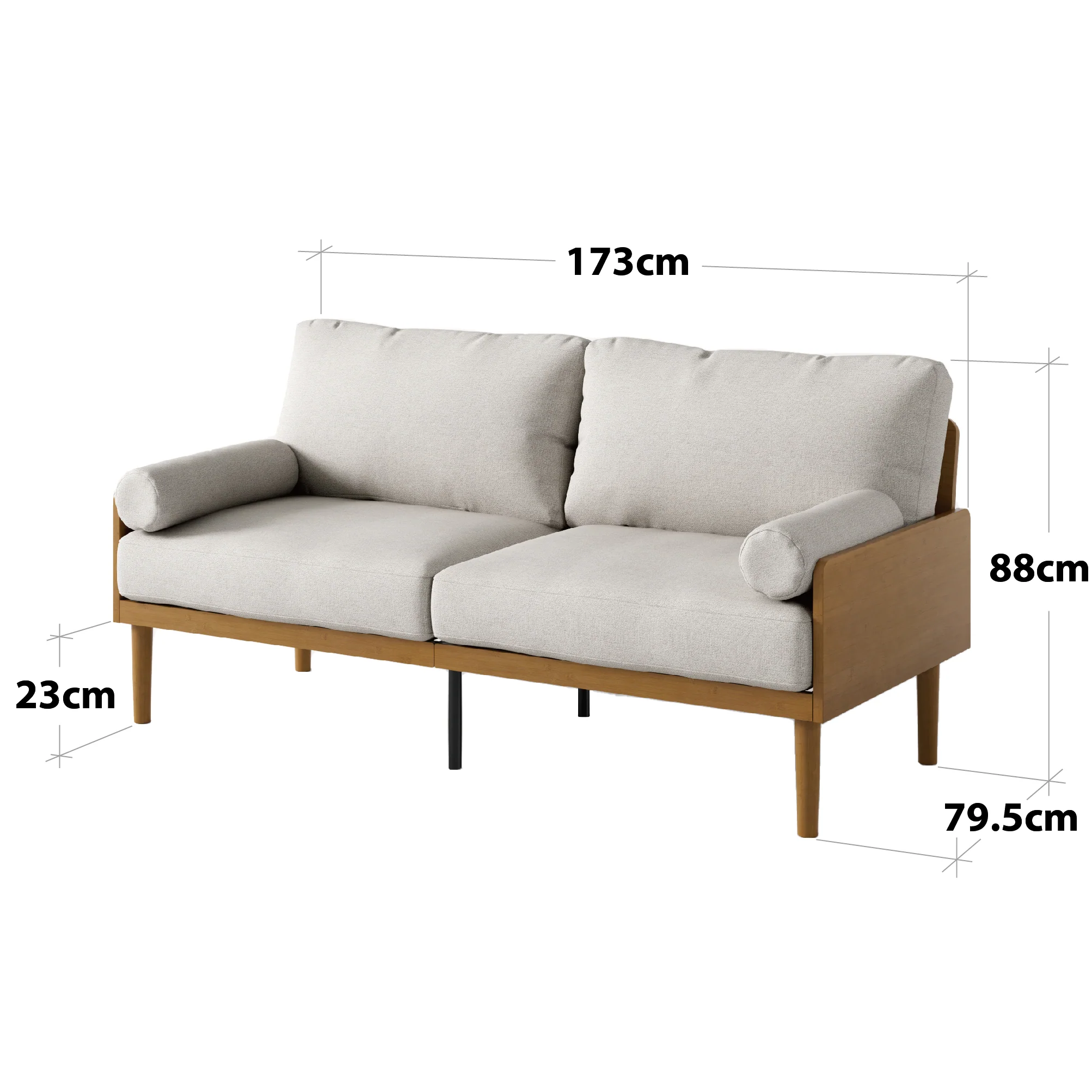 Zinus Arden Sofa - Fabric & Wood - Image 10