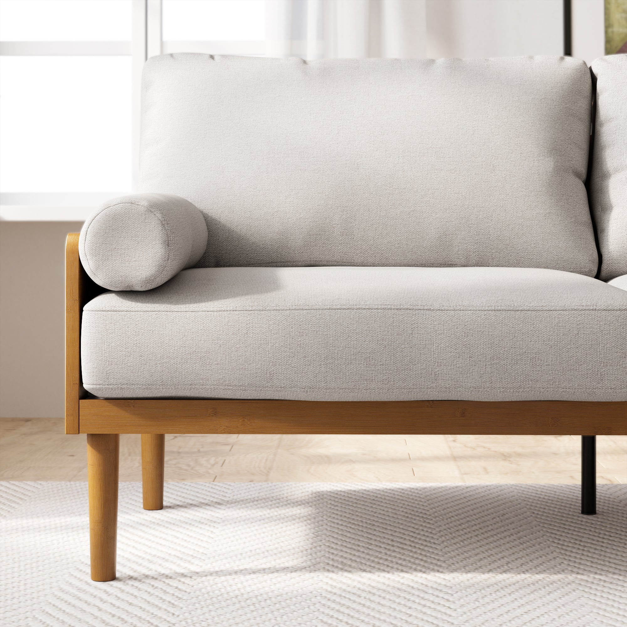 Zinus Arden Sofa - Fabric & Wood - Image 3