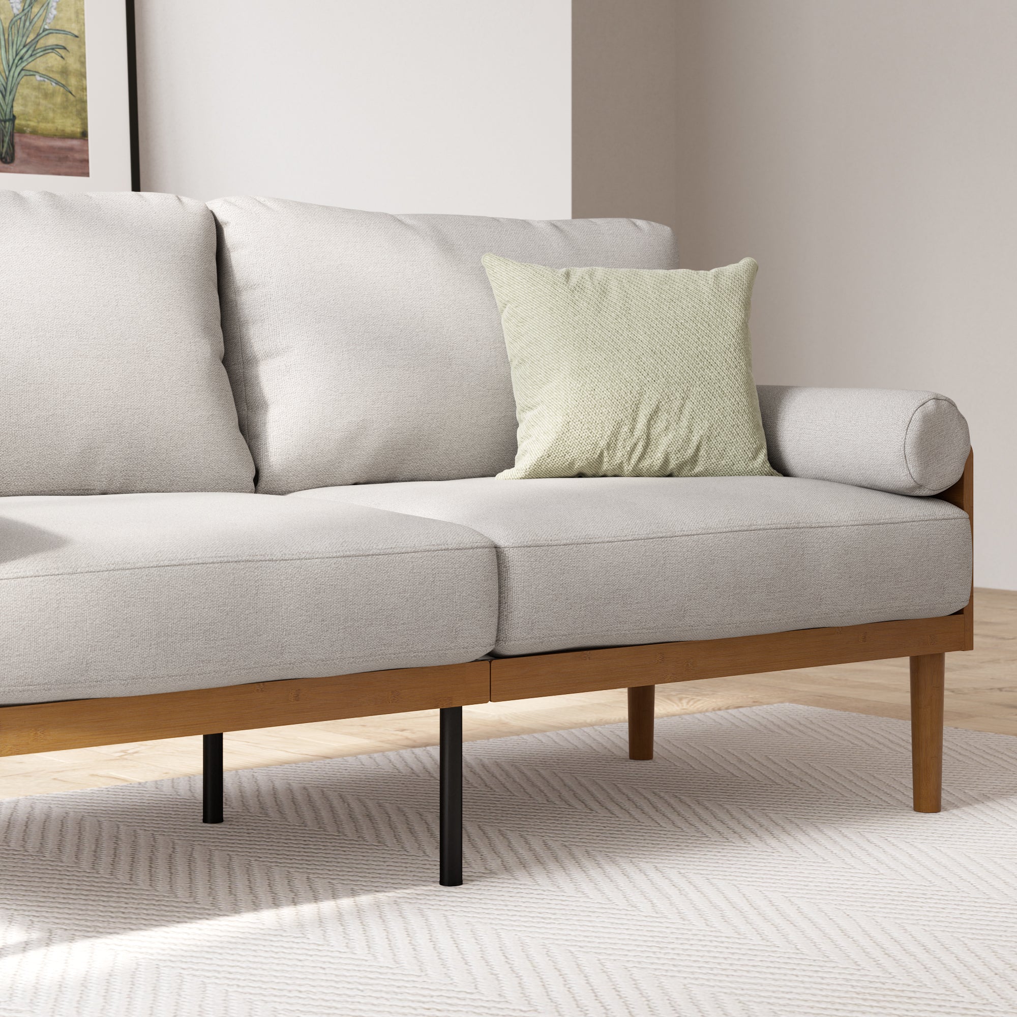 Zinus Arden Sofa - Fabric & Wood - Image 4