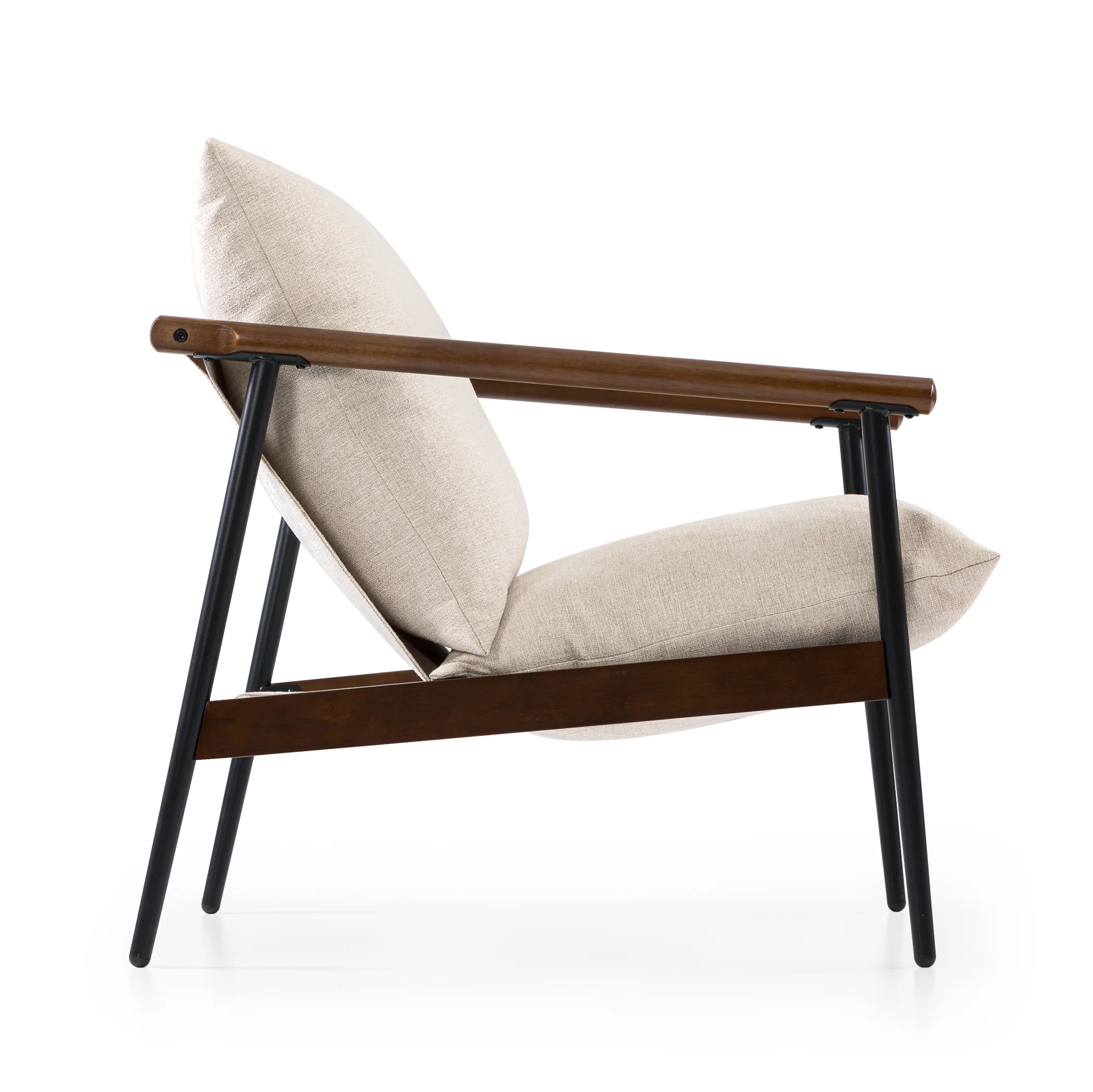 Wood and Fabric Armchair - Image 12