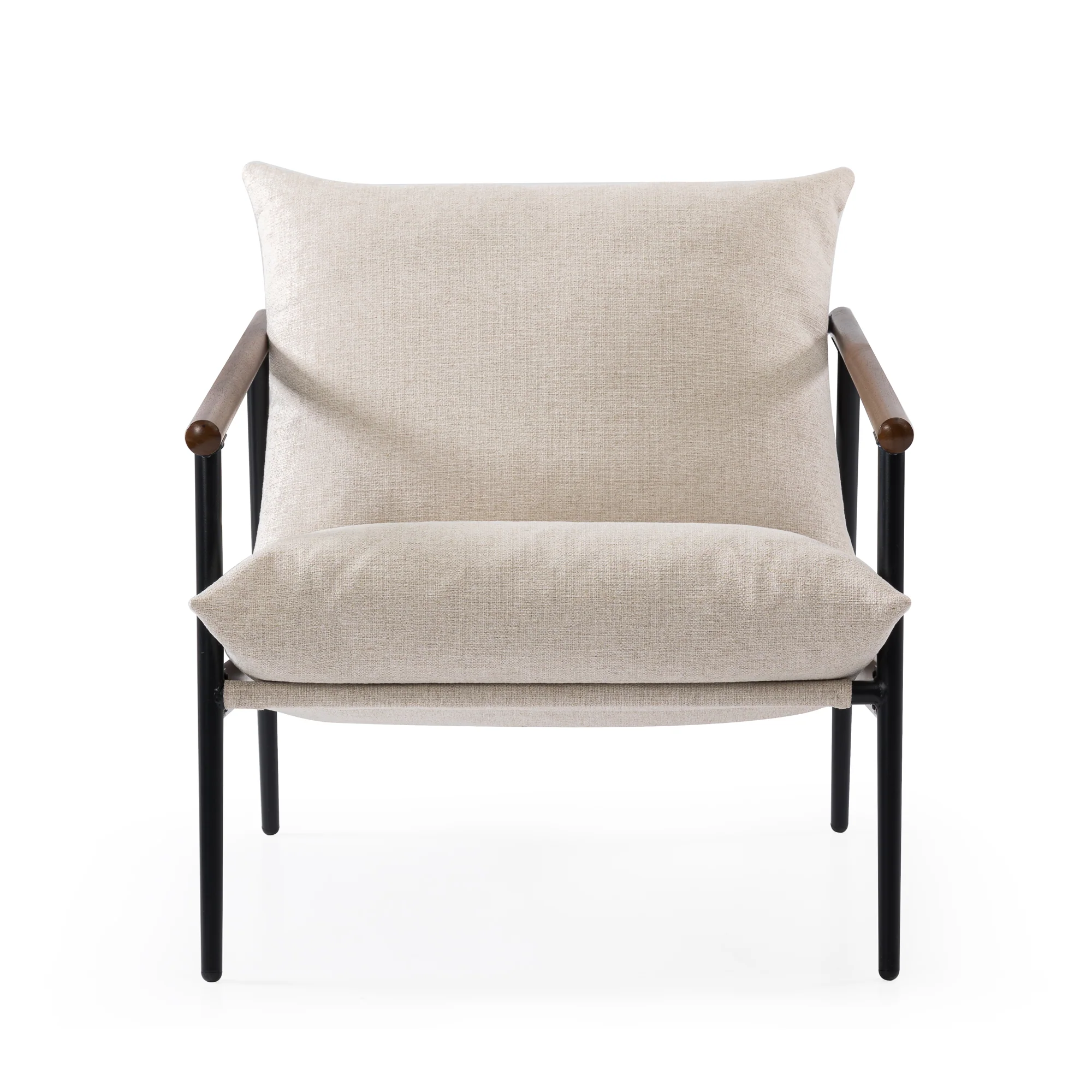 Wood and Fabric Armchair - Image 13
